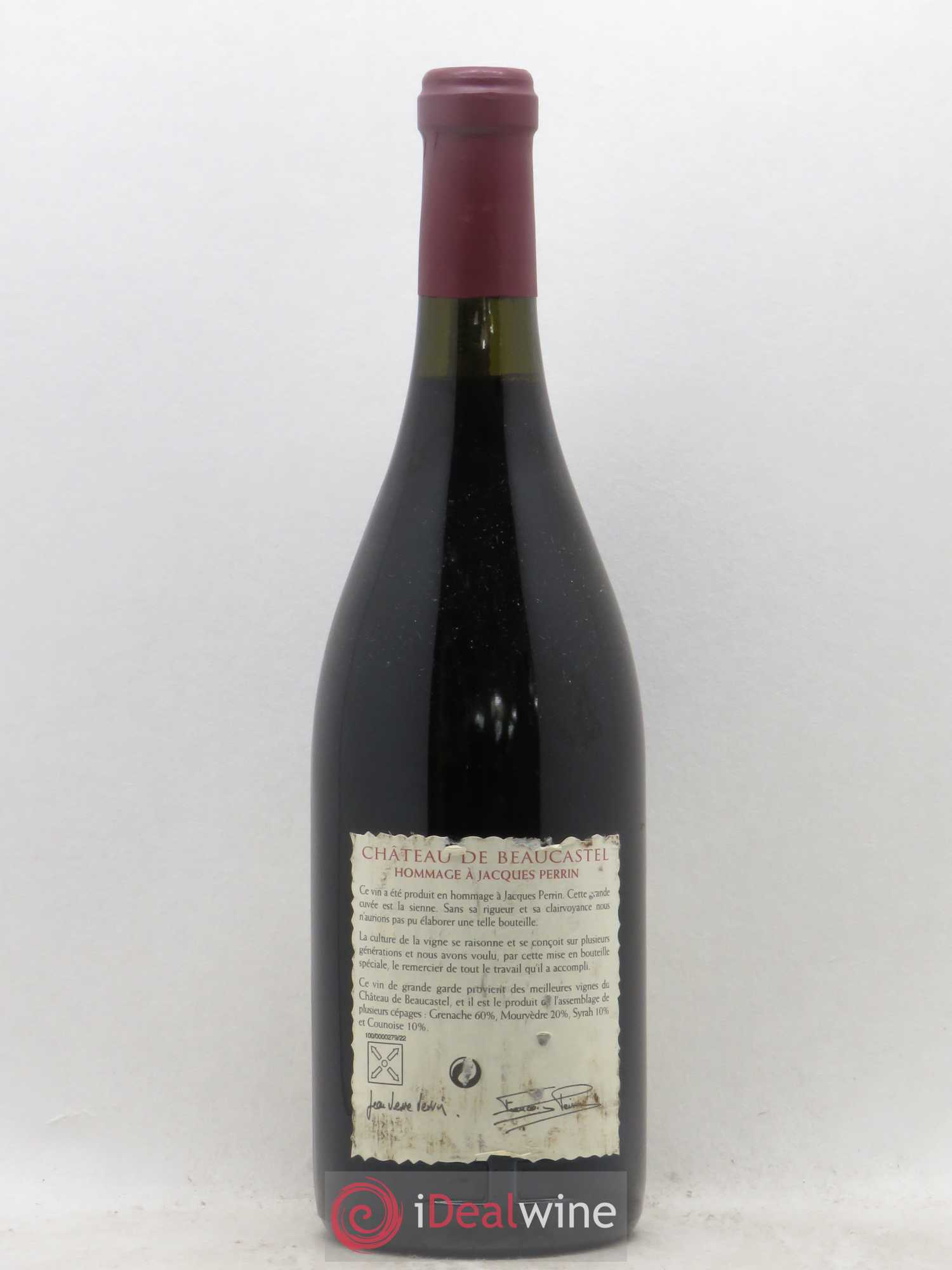 Châteauneuf-du-Pape Château de Beaucastel Hommage à Jacques Perrin Famille Perrin 2000 - Lot de 1 bouteille - 1
