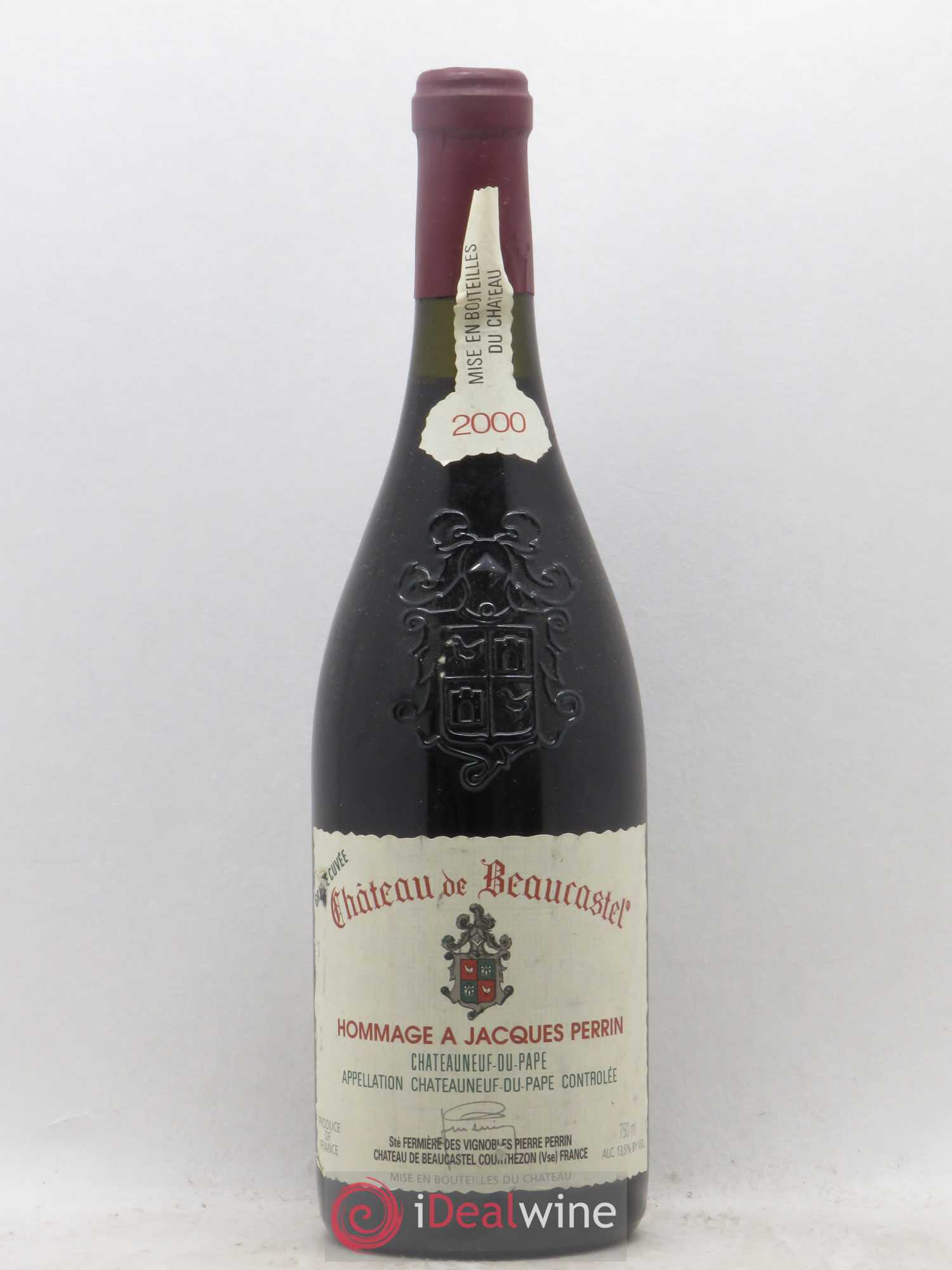 Châteauneuf-du-Pape Château de Beaucastel Hommage à Jacques Perrin Famille Perrin 2000 - Lot de 1 bouteille - 0