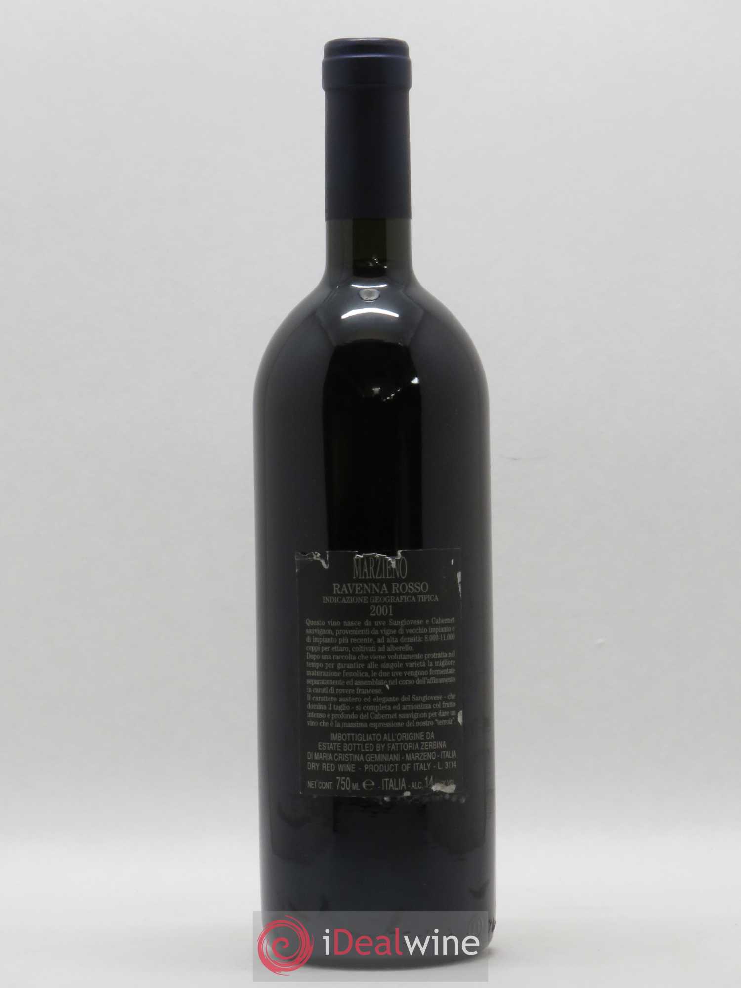 Italie Ravenna Rosso IGT Marzieno Fattoria Zerbina (sans prix de réserve) 2001 - Posten von 1 Flasche - 1