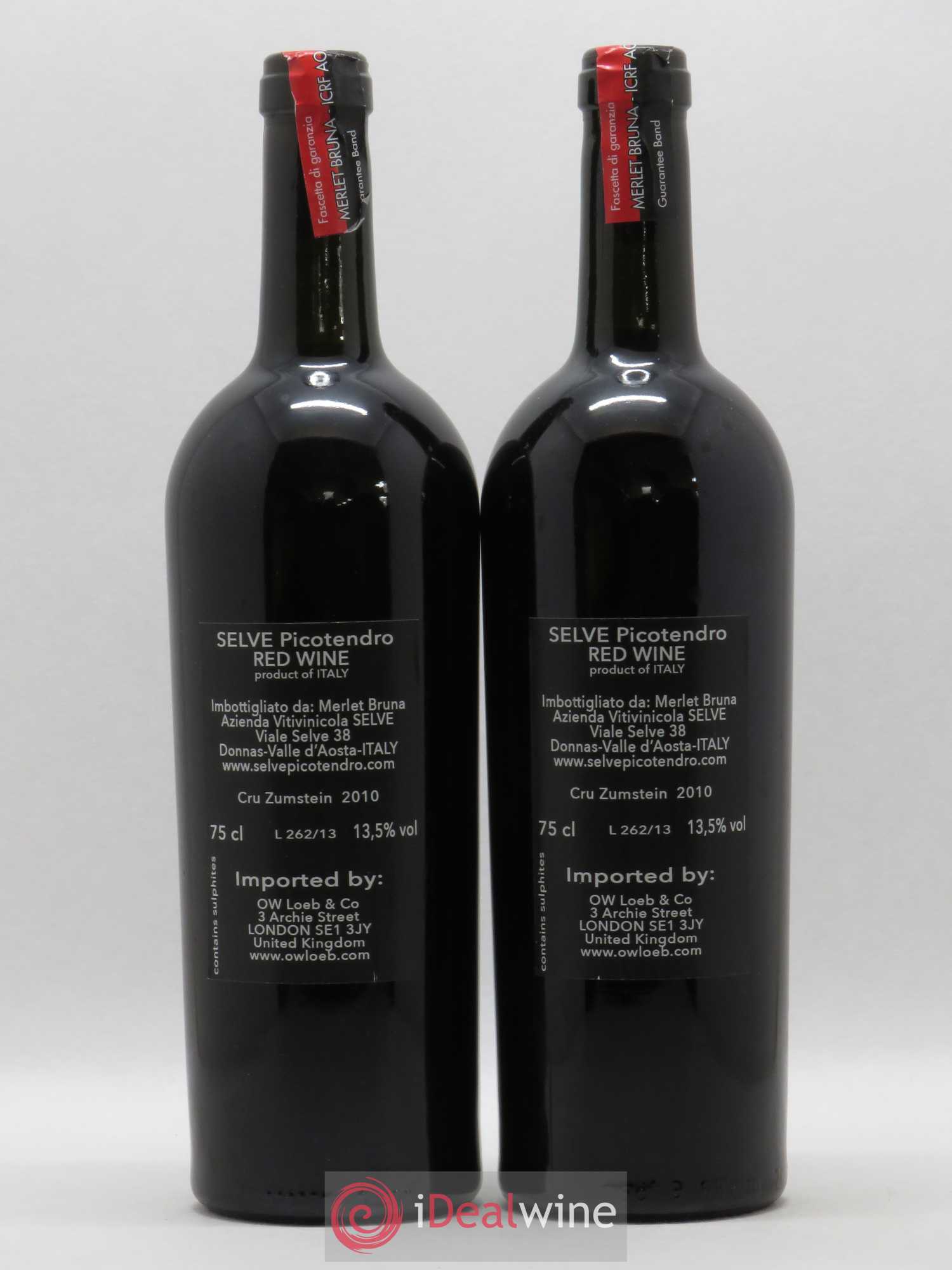 Italie Zumstein Selve Picotendro (sans prix de réserve) 2010 - Lotto di 2 bottiglie - 1