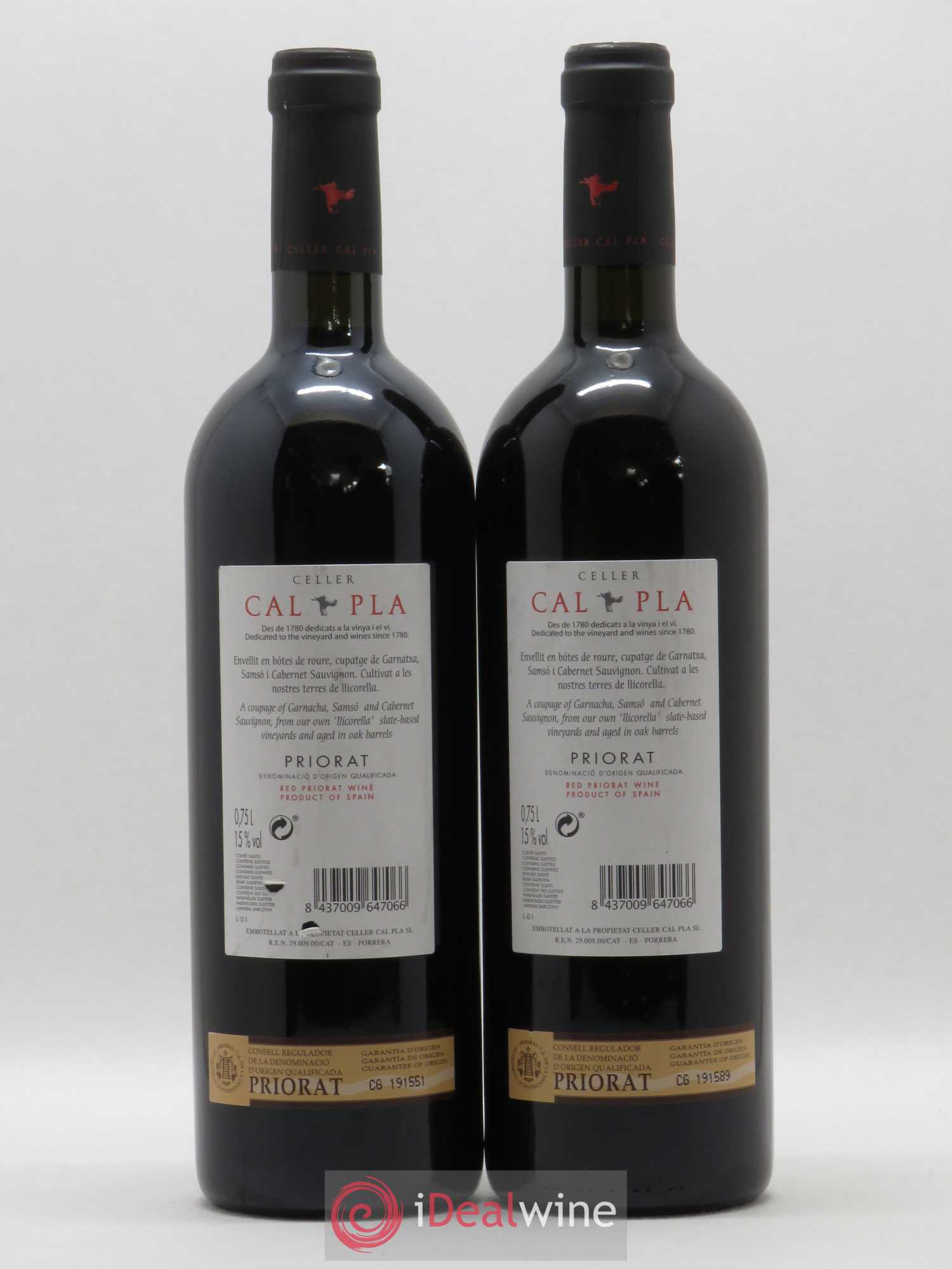 Priorat DOCA Celler Cal Pla (sans prix de réserve) 2015 - Posten von 2 Flaschen - 1