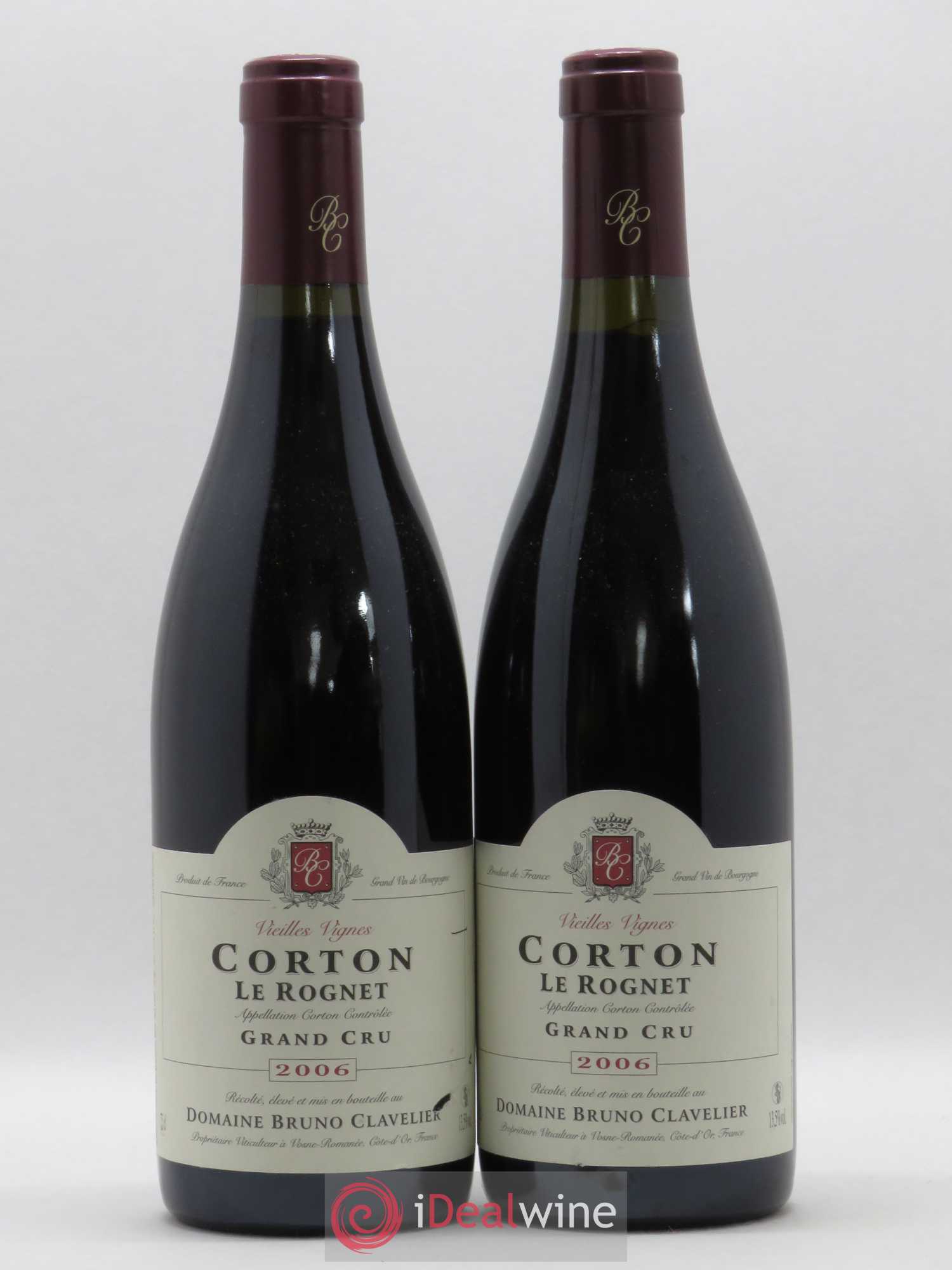 Corton Grand Cru Le Rognet Vieilles Vignes Bruno Clavelier (senza prezzo di riserva) 2006 - Lotto di 2 bottiglie - 0