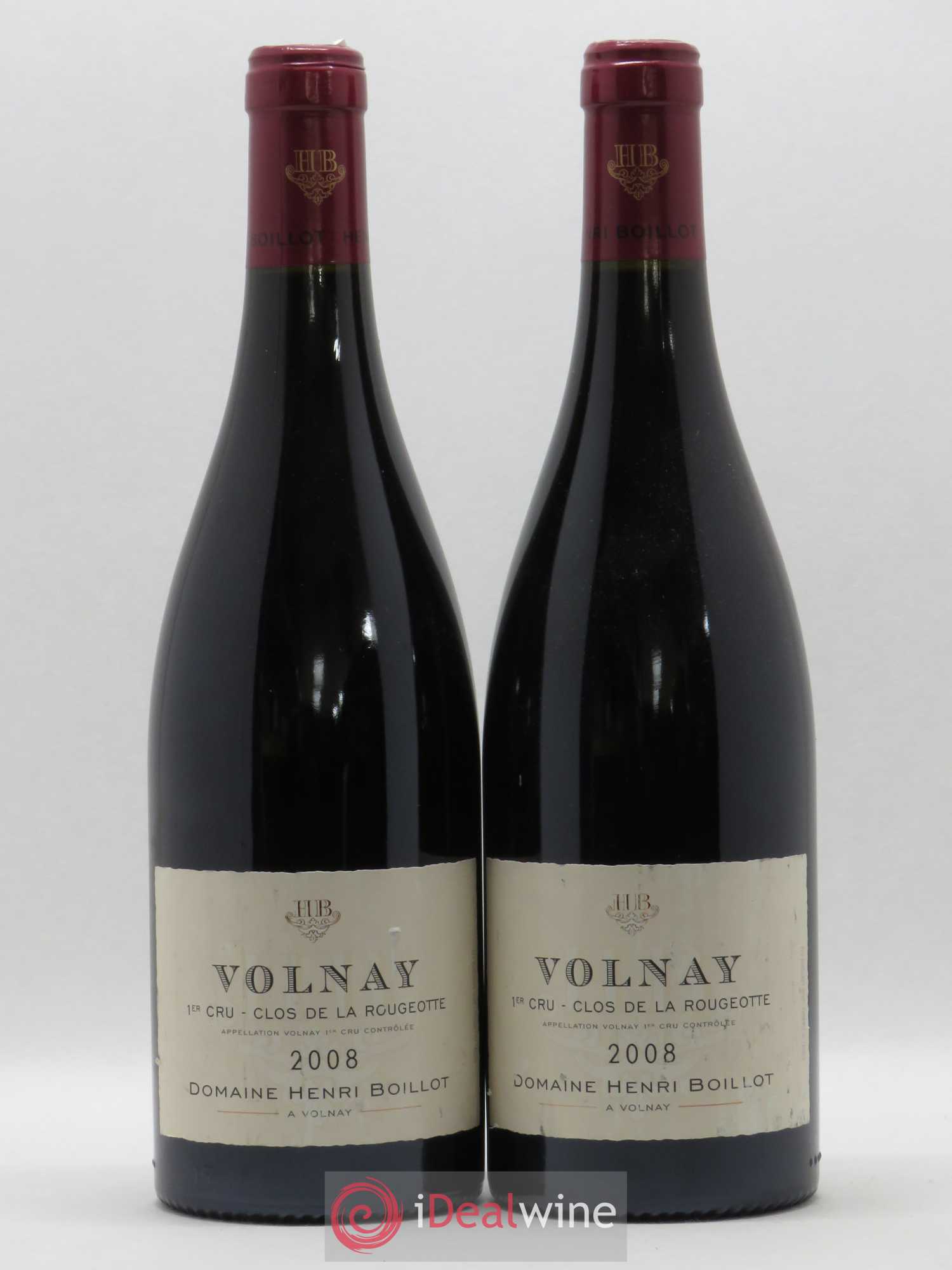 Volnay 1er Cru Clos de la Rougeotte Domaine Henri Boillot (sans prix de réserve) 2008 - Posten von 2 Flaschen - 0