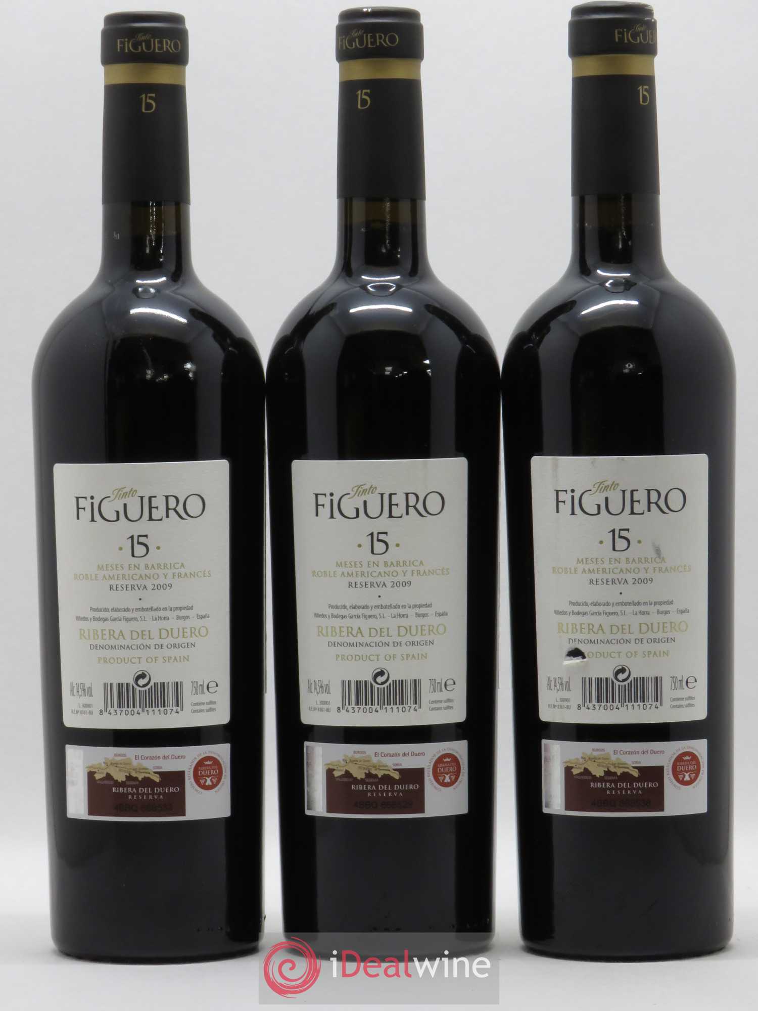 Ribera Del Duero DO Tempranillo Figuero 15 2009 - Posten von 5 Flaschen - 2