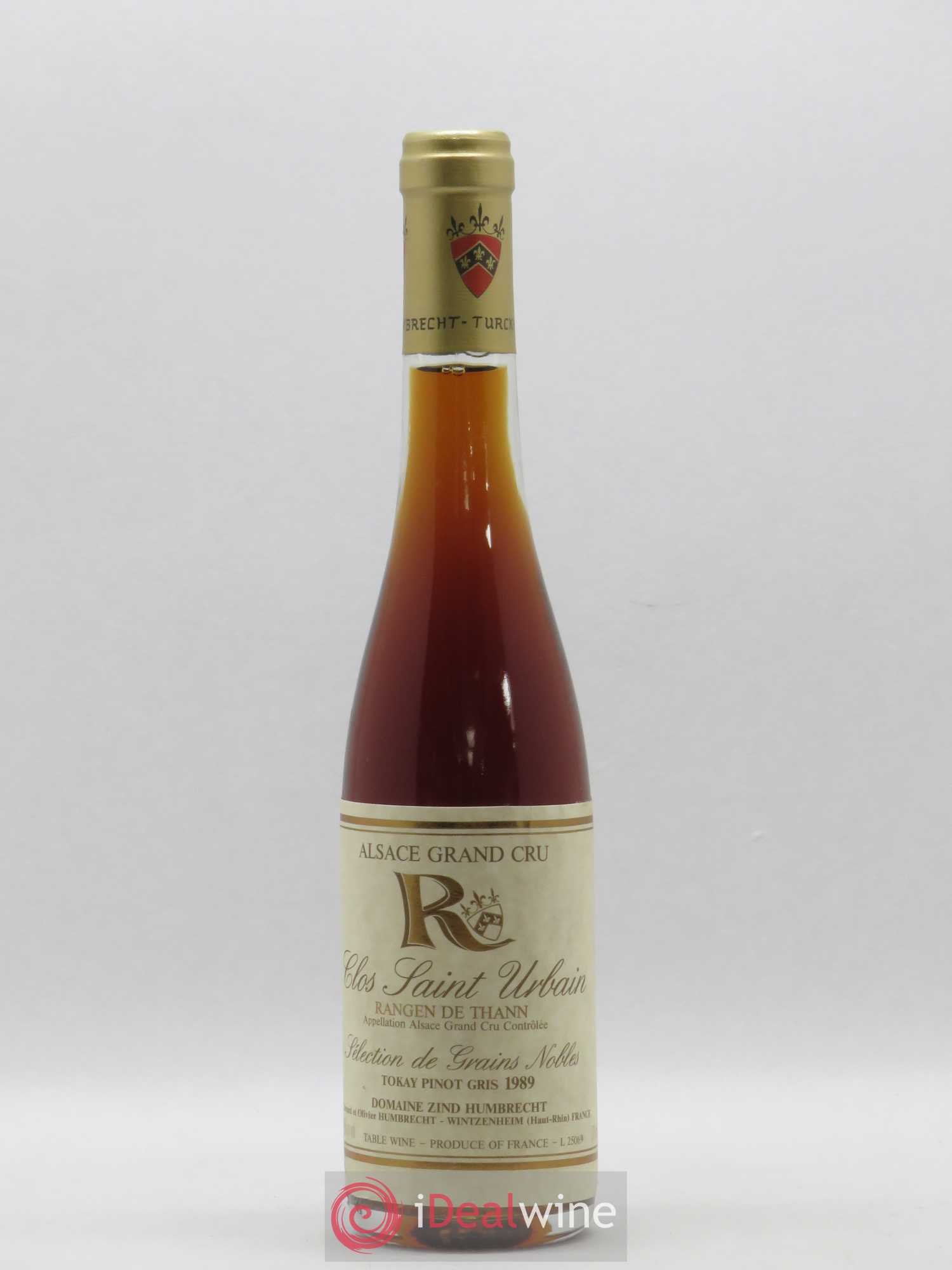 Alsace Pinot Gris Sélection de Grains Nobles Grand Cru Rangen de Thann Clos Saint-Urbain Zind-Humbrecht (Domaine) (senza prezzo di riserva) 1989 - Lotto di 1 mezza bottiglia - 0
