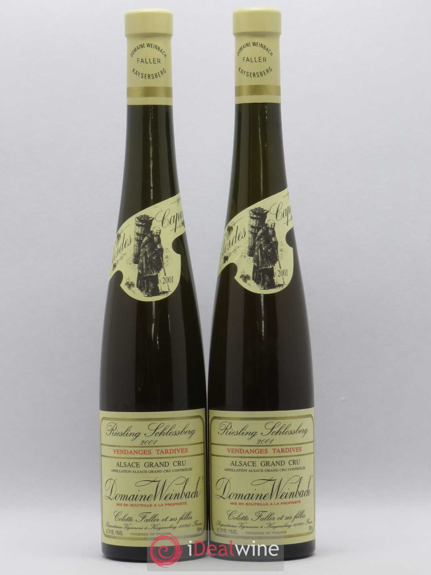 Alsace Riesling Vendanges Tardives Grand Cru Schlossberg Weinbach (Domaine) Clos des capucins 50cl (sans prix de réserve) 2001 - Lotto di 2 bottiglie - 0