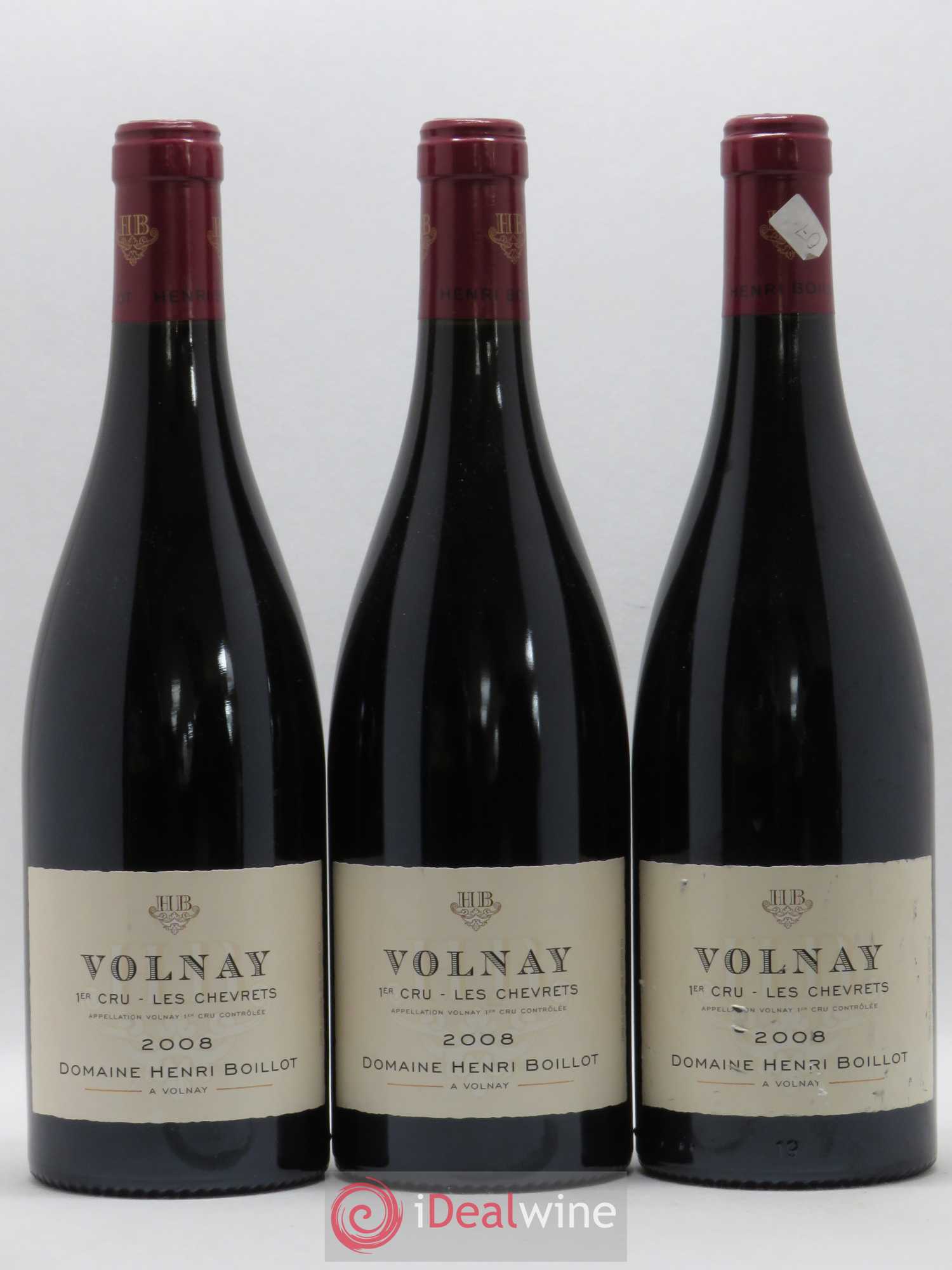 Volnay 1er Cru Les Chevrets Henri Boillot (Domaine) (sans prix de réserve) 2008 - Lot de 3 bouteilles - 0
