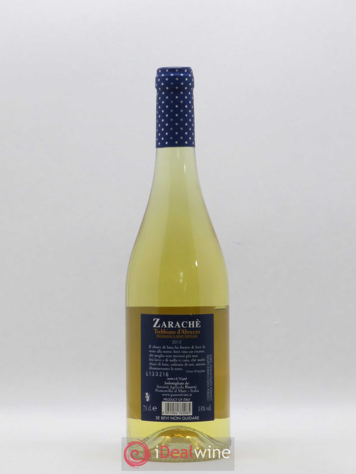 Italie Trebbiano d'Abruzzo Passeti Zarache(sans prix de réserve) 2015 - Posten von 1 Flasche - 1