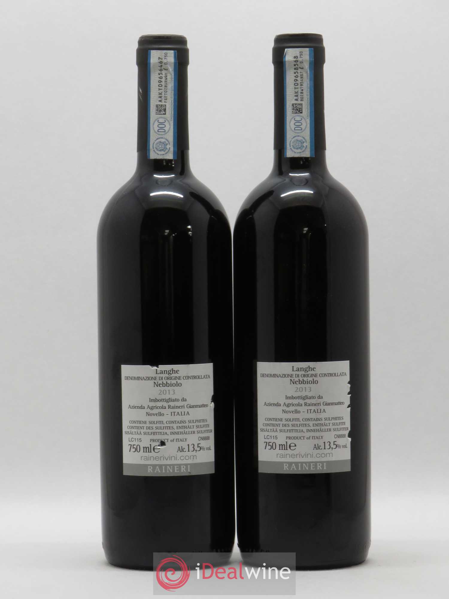 Langhe DOC Nebbiolo Snarl Raineri (sans prix de réserve) 2013 - Posten von 2 Flaschen - 1