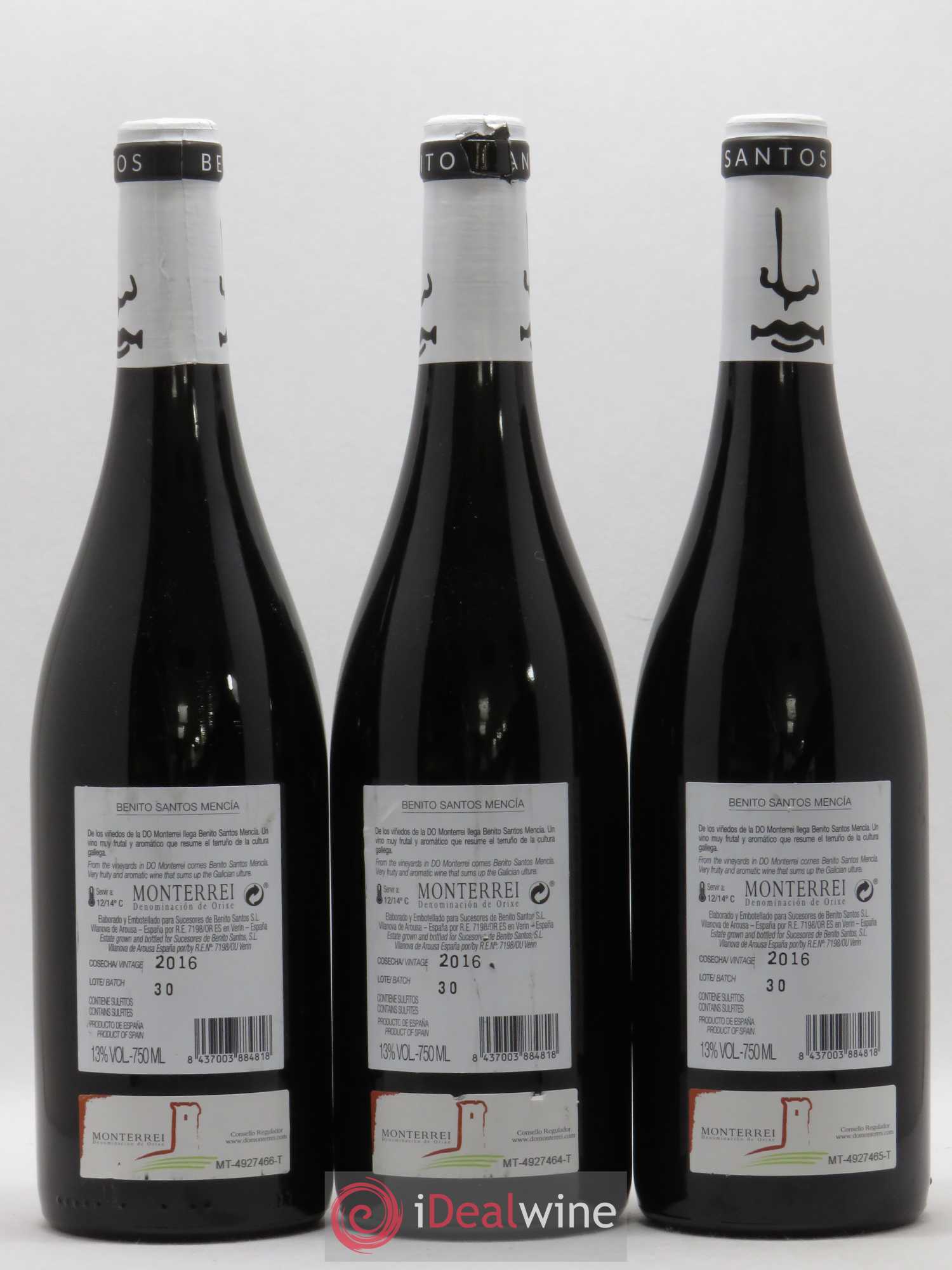 Espagne Monterrei Do Benito Santos Mencia (sans prix de réserve) 2016 - Posten von 3 Flaschen - 1