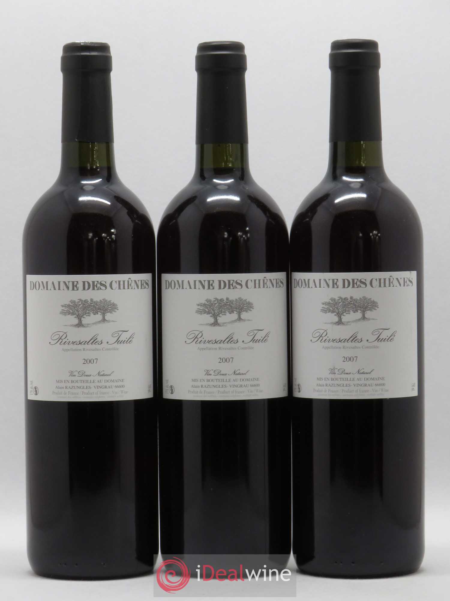 Rivesaltes Domaine des Chenes (sans prix de réserve) 2007 - Posten von 3 Flaschen - 0