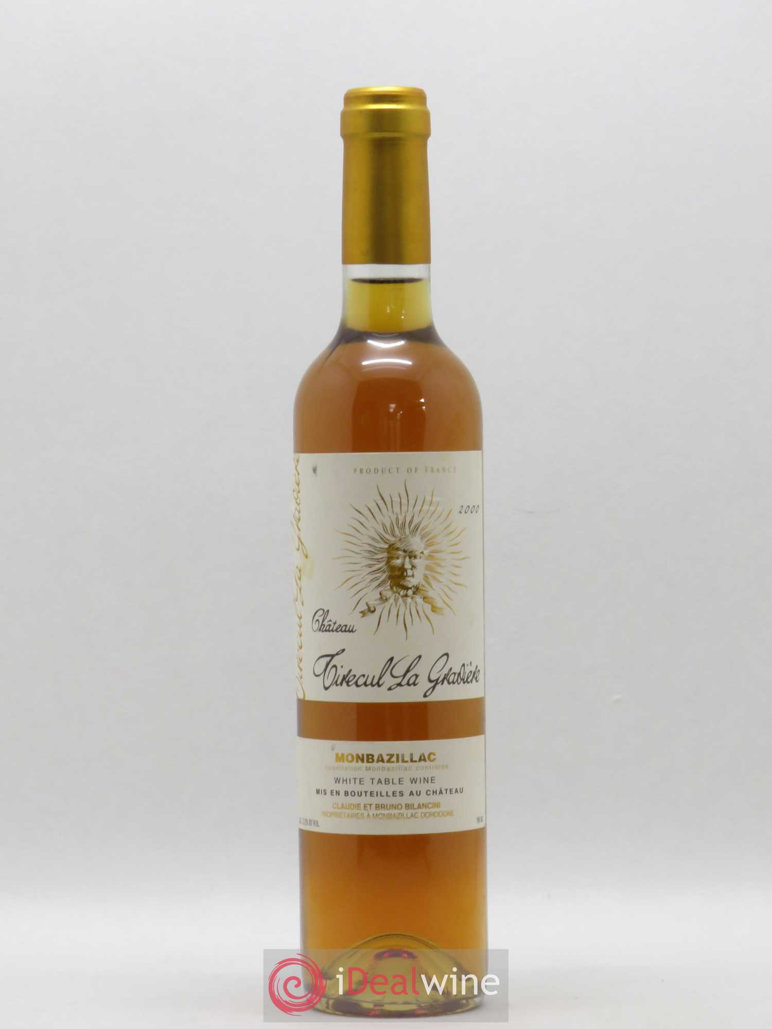 Monbazillac Château Tirecul La Gravière Bruno et Claudie Bilancini 50cl (senza prezzo di riserva) 2000 - Lotto di 1 bottiglia - 0