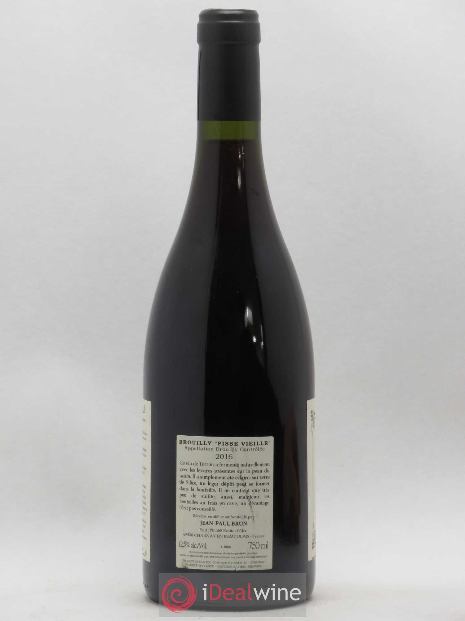 Brouilly Pisse Vieille Jean-Paul Brun (sans prix de réserve) 2016 - Lot de 1 bouteille - 1