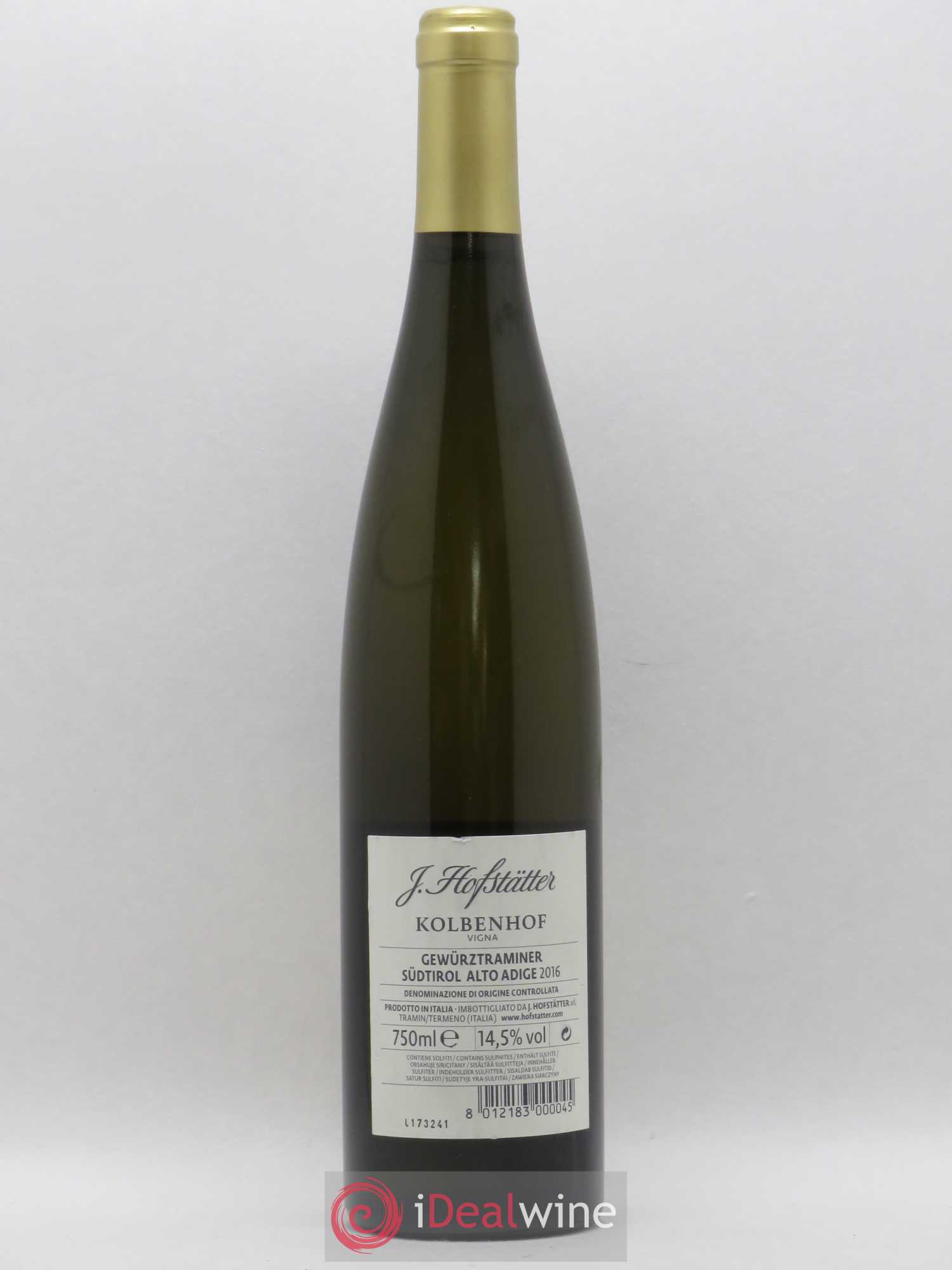 Italie Sudtirol Alto Adige Gewurztraminer J. Hofstatter (sans prix de réserve) - Posten von 1 Flasche - 1