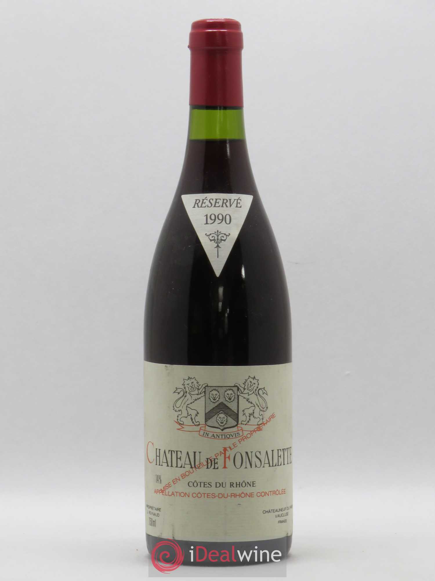 Côtes-du-Rhône Château de Fonsalette Emmanuel Reynaud 1990 - Lot de 1 bouteille - 0