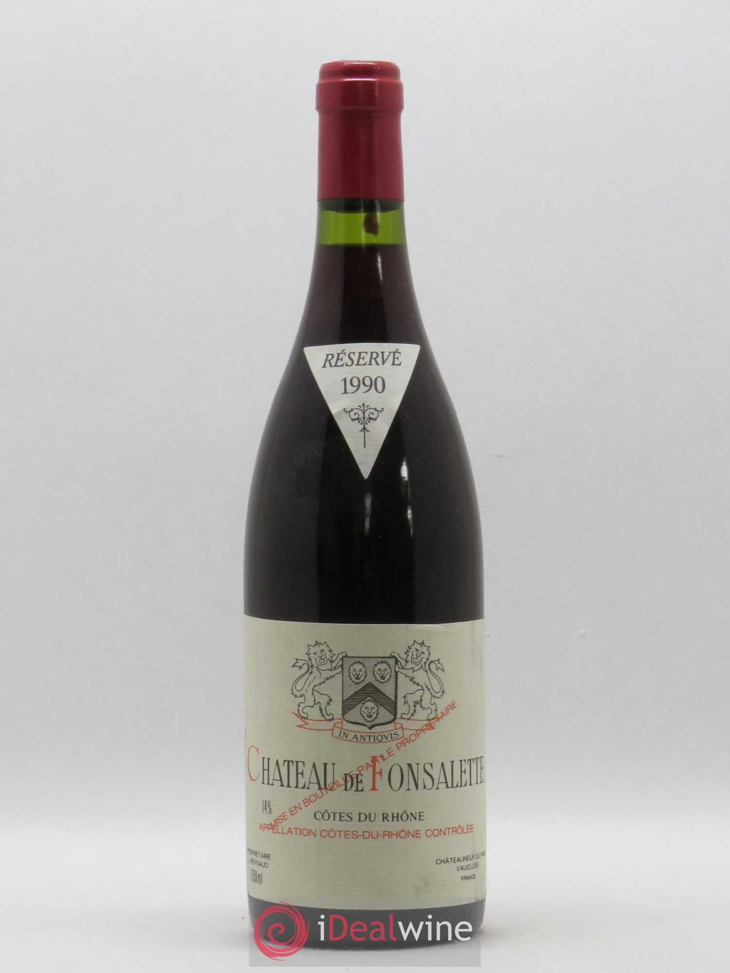 Côtes-du-Rhône Château de Fonsalette Emmanuel Reynaud 1990 - Lot de 1 bouteille - 0