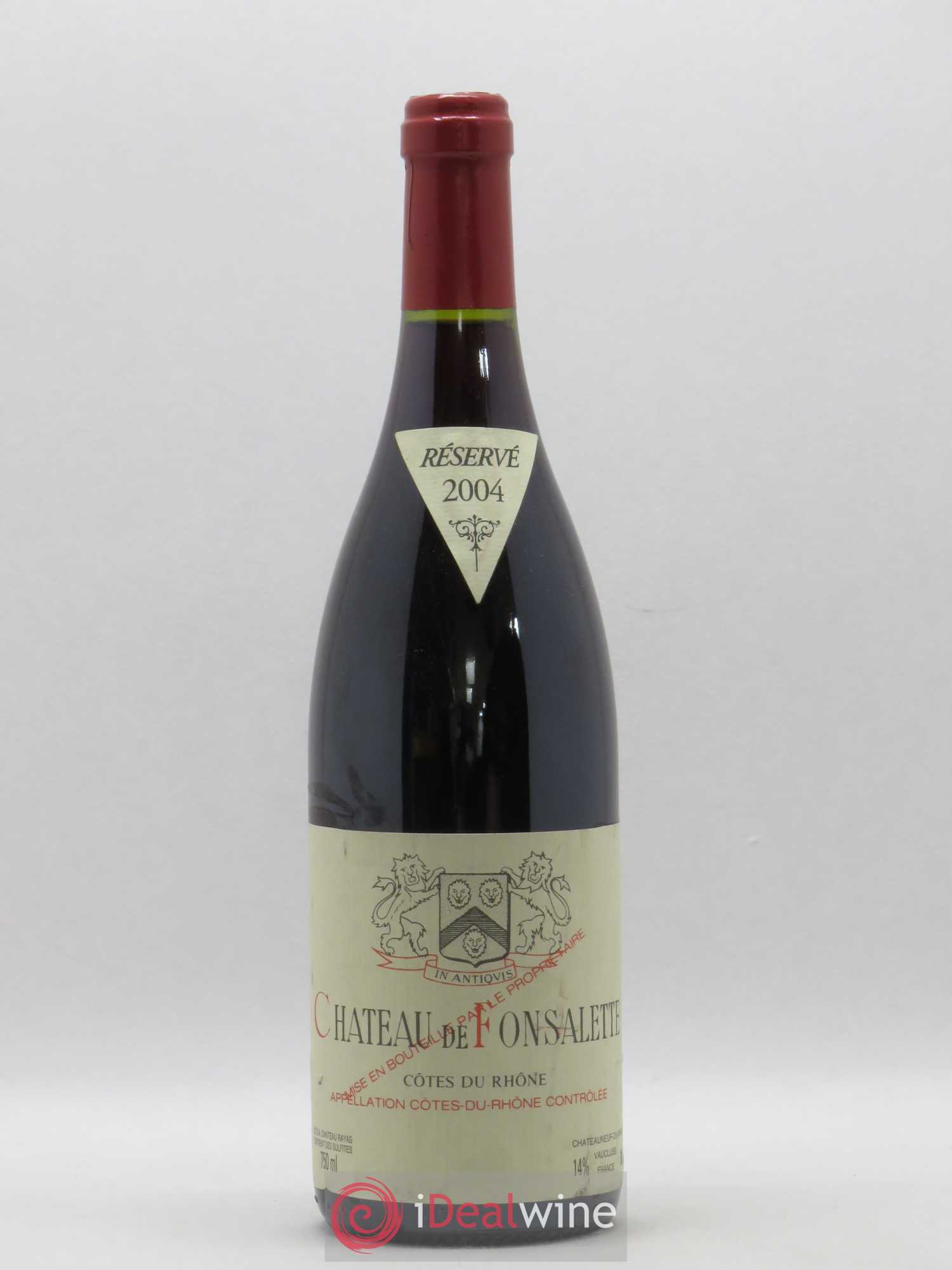 Côtes-du-Rhône Château de Fonsalette Emmanuel Reynaud 2004 - Lot de 1 bouteille - 0