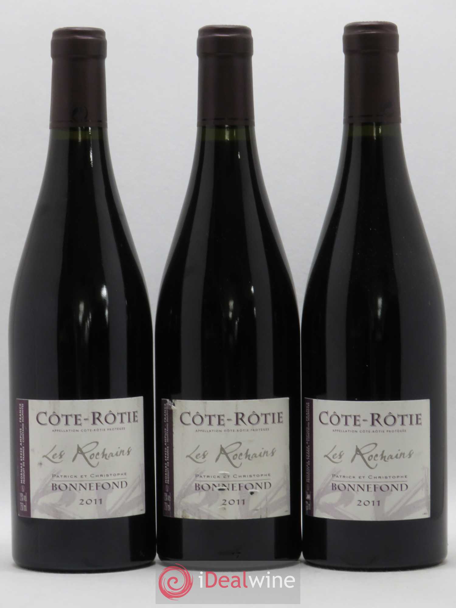 Côte-Rôtie Les Rochains Domaine Bonnefond (sans prix de réserve) 2011 - Lot de 3 bouteilles - 0