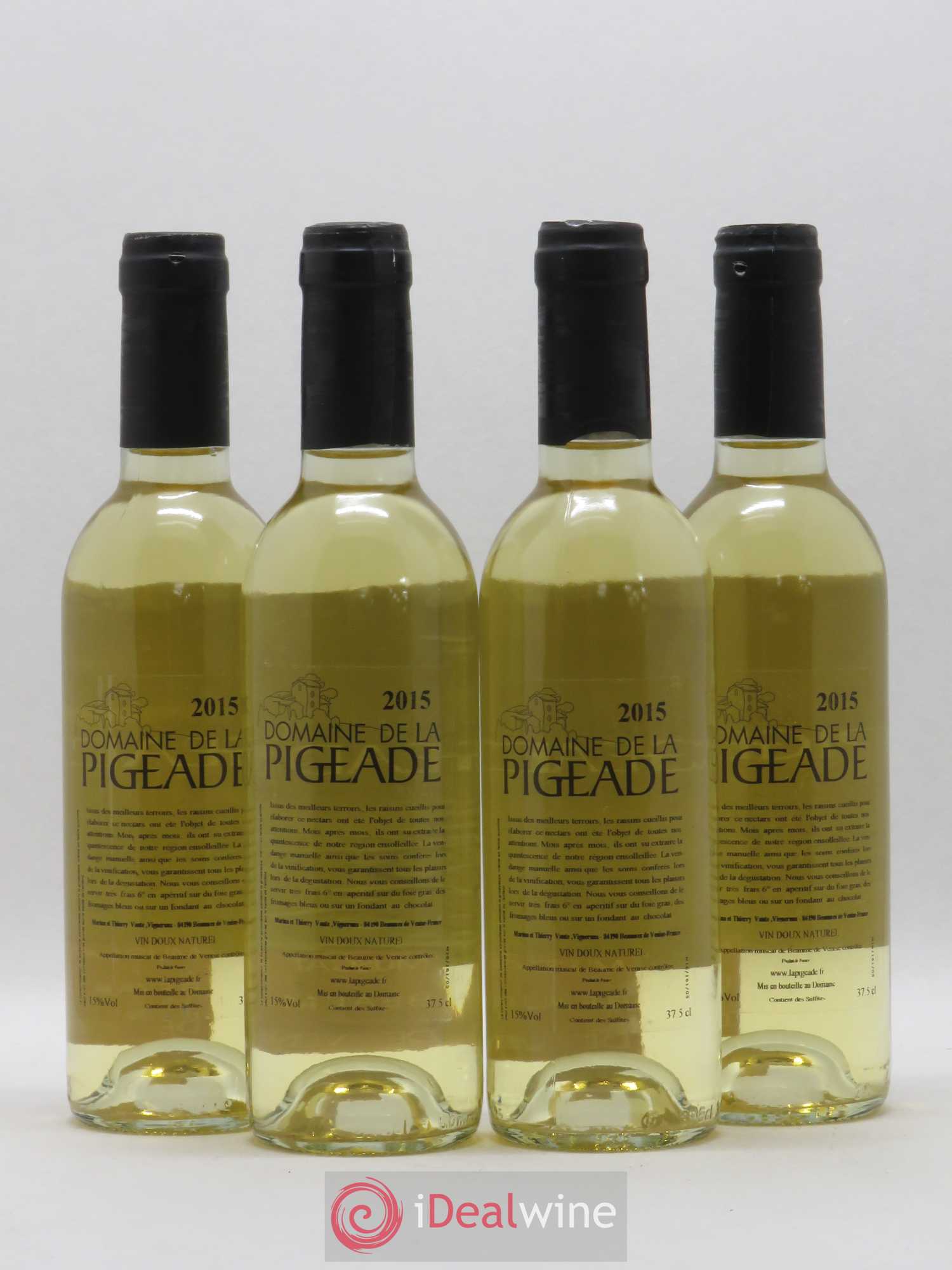 Muscat de Beaumes de Venise Domaine de la Pigade (sans prix de réserve) 2015 - Posten von 4 Demi-Flaschen - 1