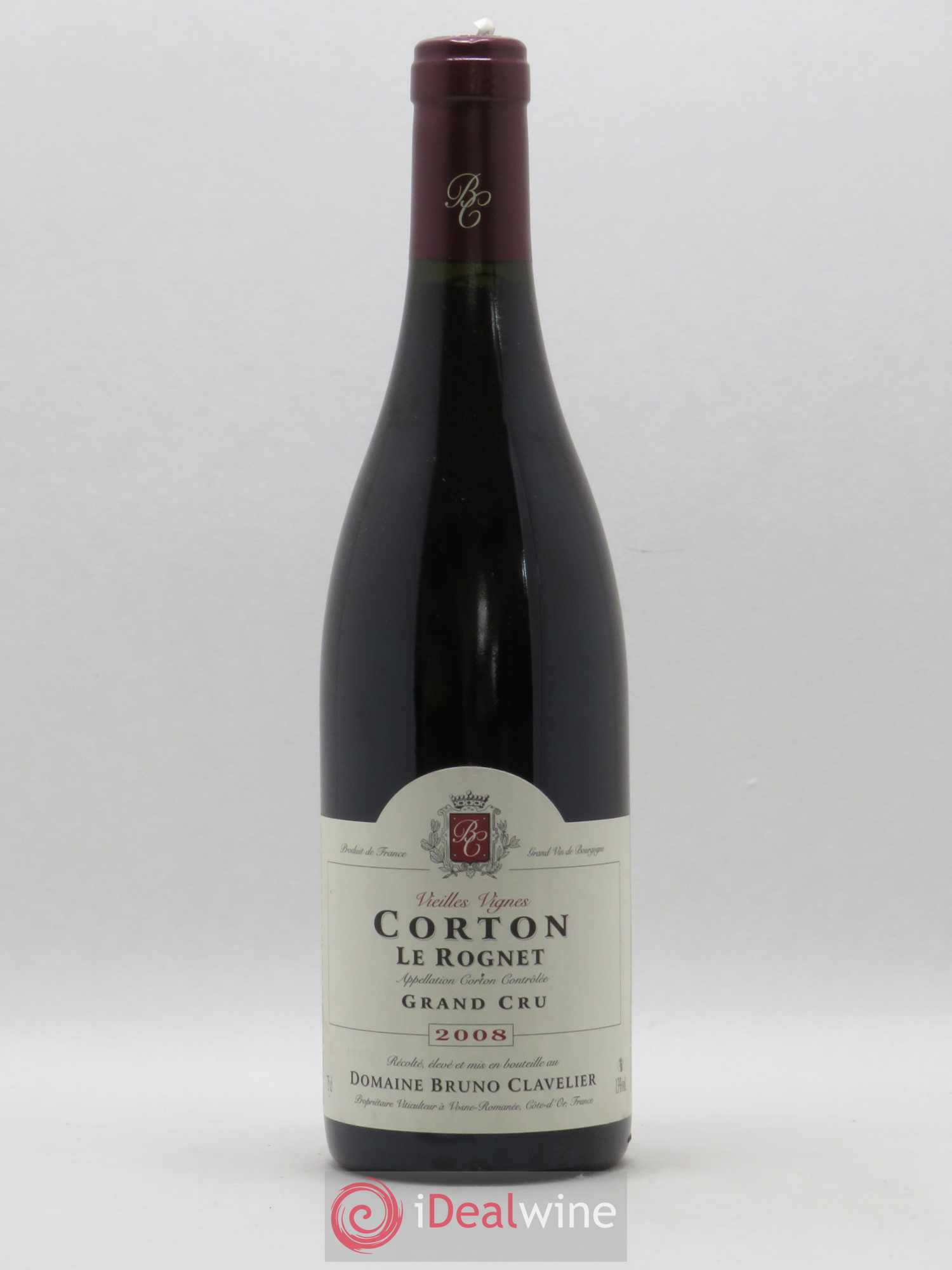 Corton Grand Cru Le Rognet Vieilles Vignes Bruno Clavelier (sans prix de réserve) 2008 - Lot de 1 bouteille - 0