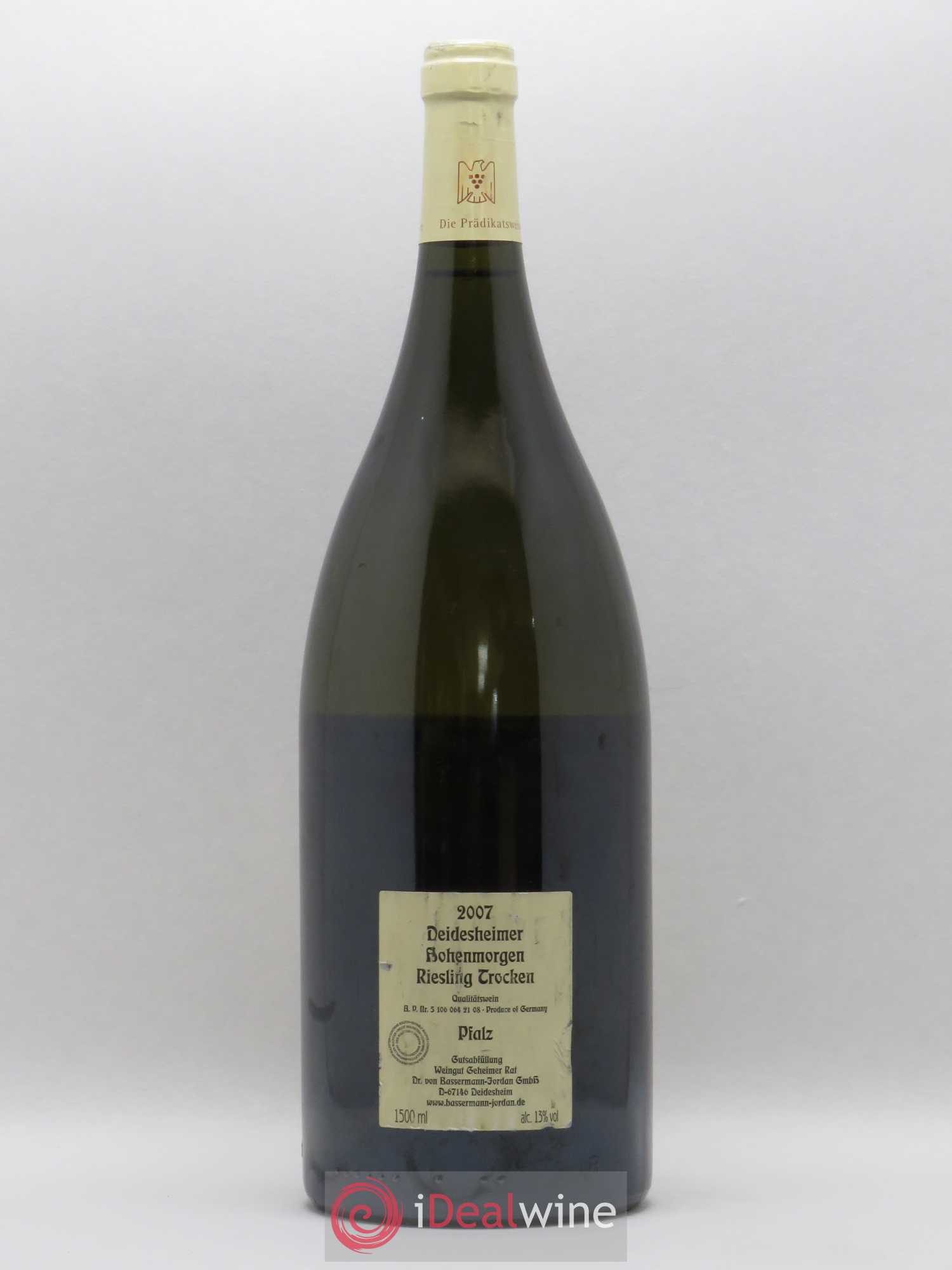 Allemagne Pfalz Deidesheimer Hohenmorgen GG Riesling Trocken Weingut Geheimer Rat Dr. von Bassermann-Jordan (sans prix de réserve) 2007 - Posten von 1 Magnum - 1