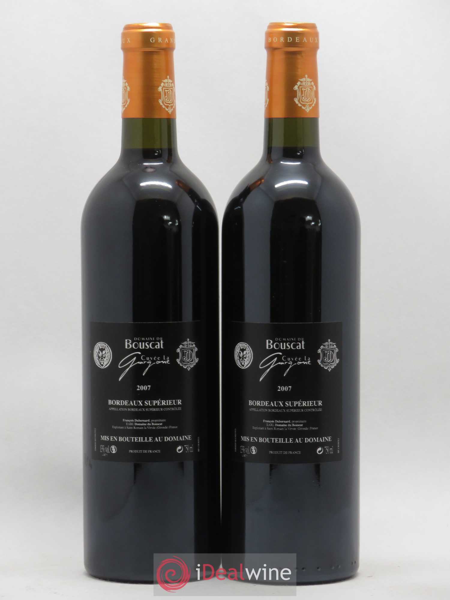 Bordeaux Supérieur Domaine Bouscat Cuvée de la Gurgonne (sans prix de réserve) 2007 - Posten von 2 Flaschen - 1