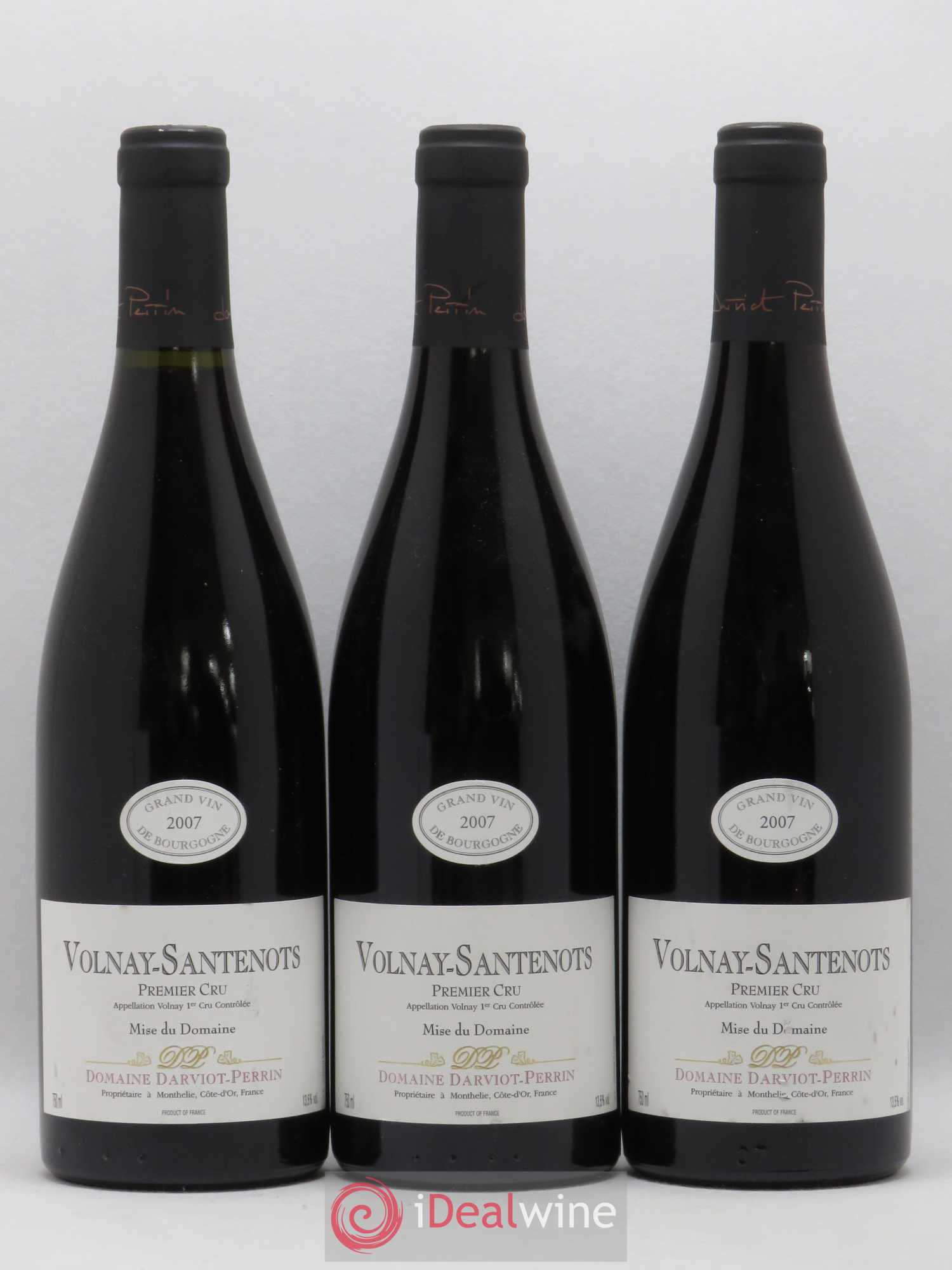 Volnay 1er Cru Santenots Domaine Darviot Perrin 2007 - Posten von 3 Flaschen - 0