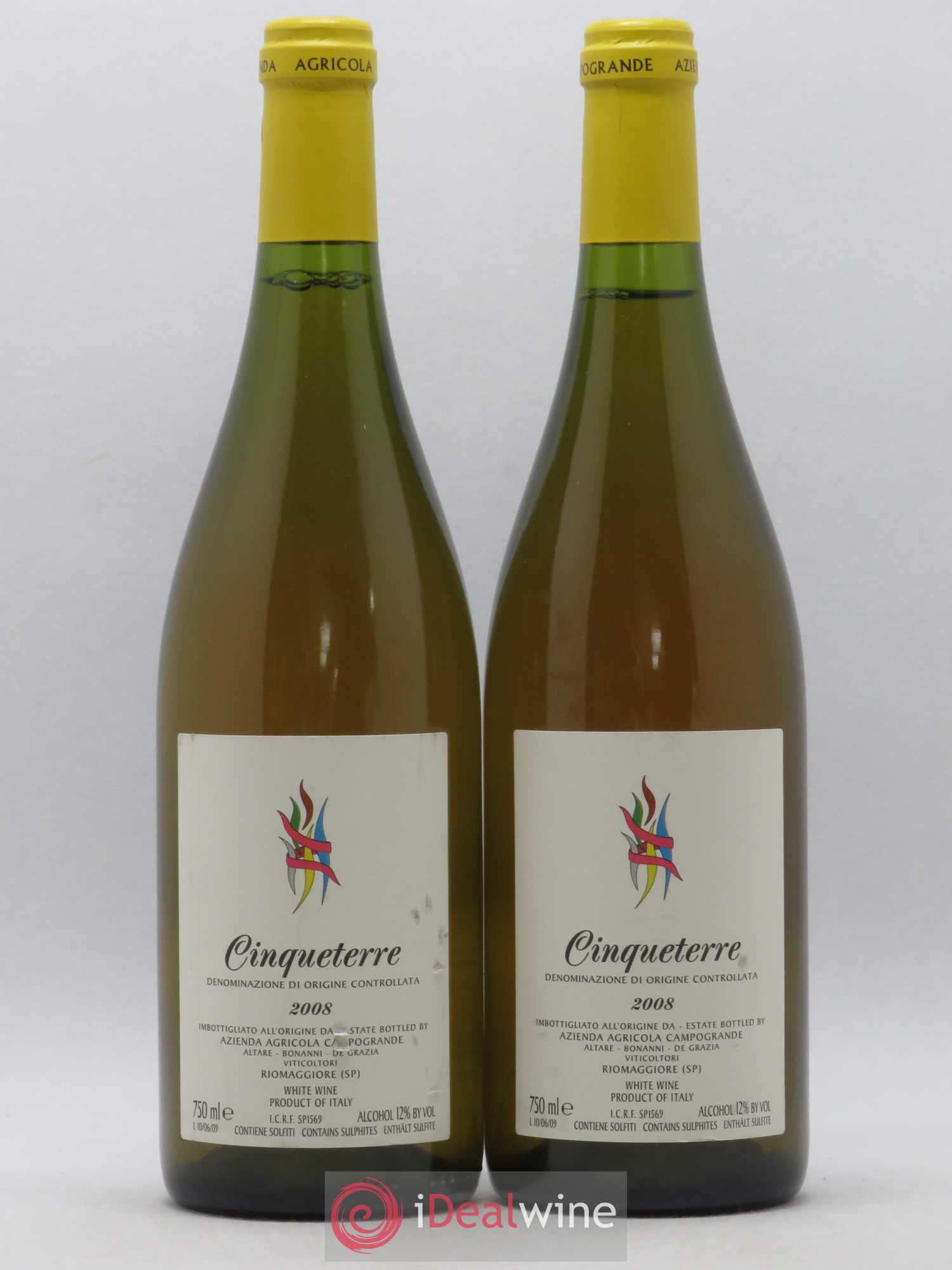 Italie Cinqueterre DOC Campogrande (sans prix de réserve) 2008 - Lotto di 2 bottiglie - 0