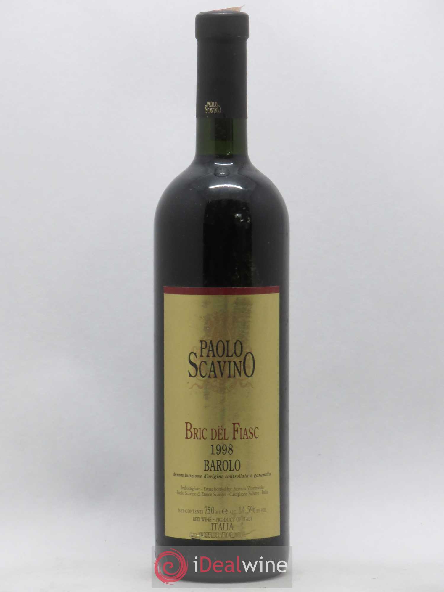 Barolo Paolo Scavino Bric Del Fiasc (sans prix de réserve) 1998 - Posten von 1 Flasche - 0