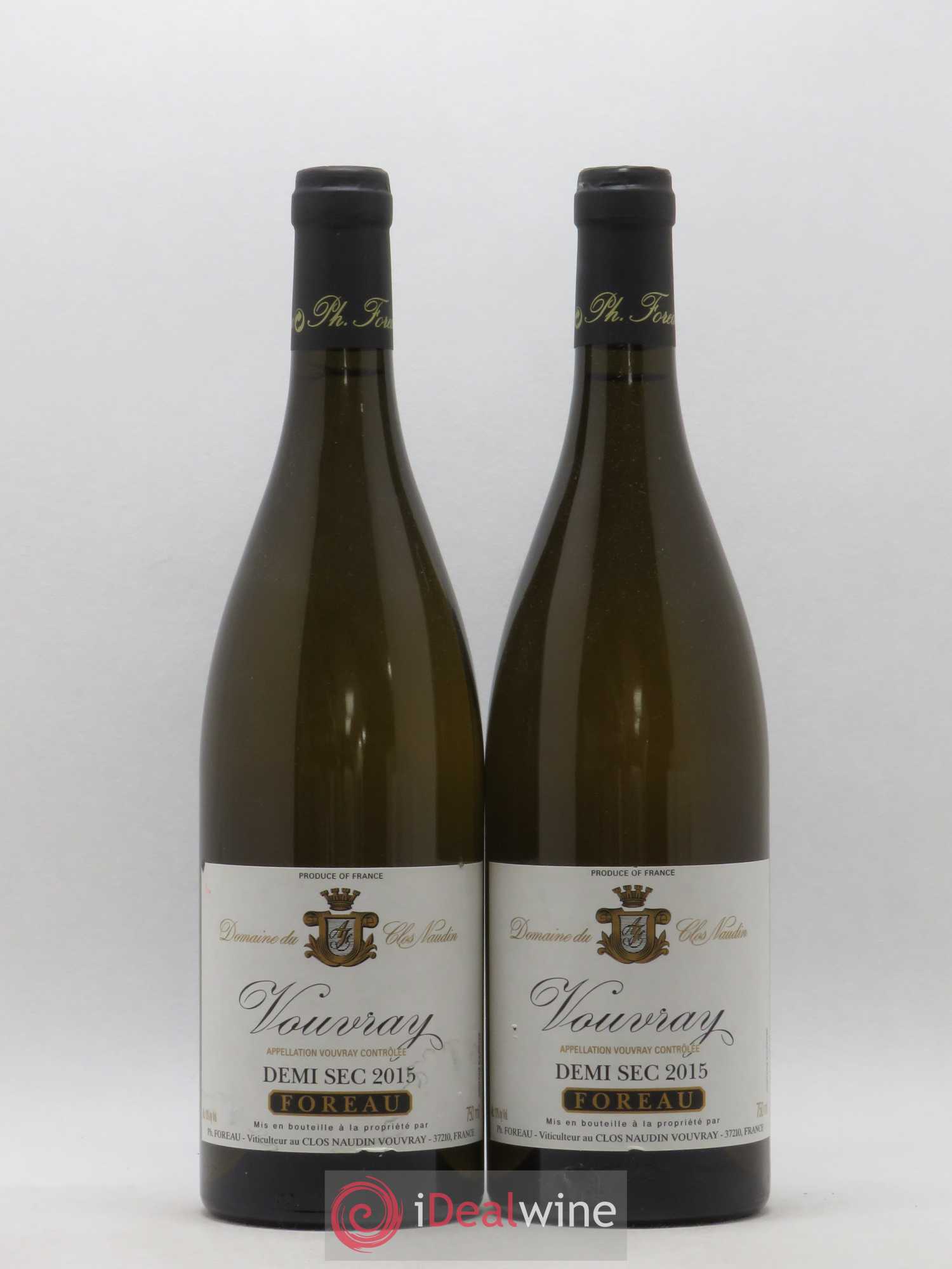 Vouvray Demi-Sec Clos Naudin - Philippe Foreau (sans prix de réserve) 2015 - Lot de 2 bouteilles - 0