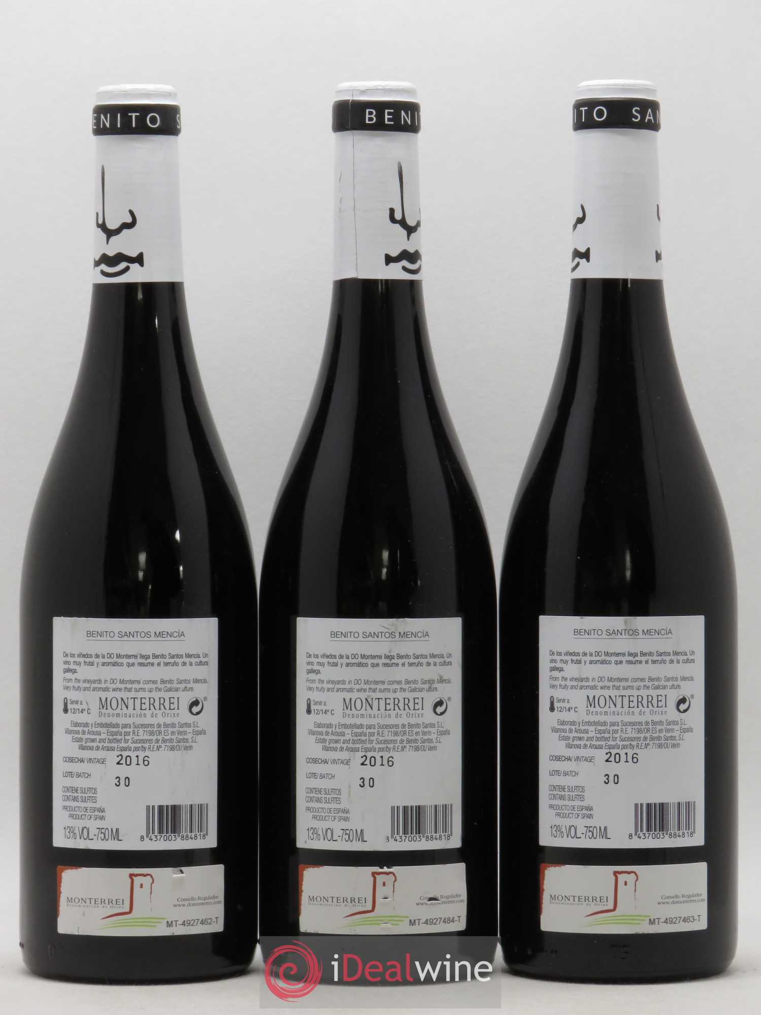 Espagne Monterrei DO Benito Santos Mencia (sans prix de réserve) 2016 - Posten von 3 Flaschen - 1