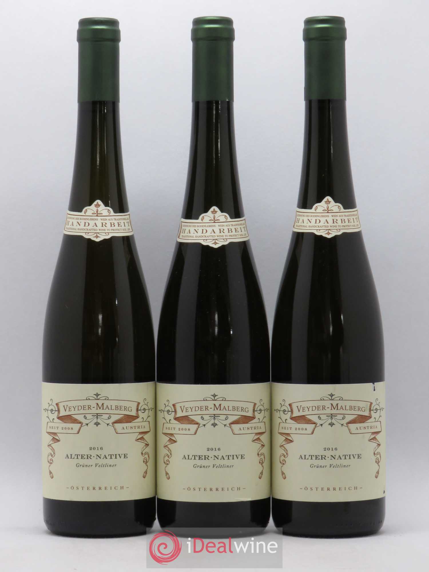 Autriche Gruner Vetliner Alter Native Veyder Malberg (sans prix de réserve) 2016 - Posten von 3 Flaschen - 0