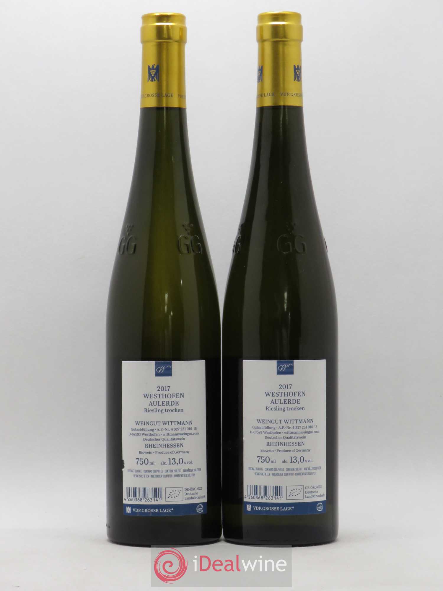 Allemagne Mosel-Saar Riesling GG Trocken Westhofen Aulerde Grosse Lage Wittmann (sans prix de réserve) 2017 - Posten von 2 Flaschen - 1