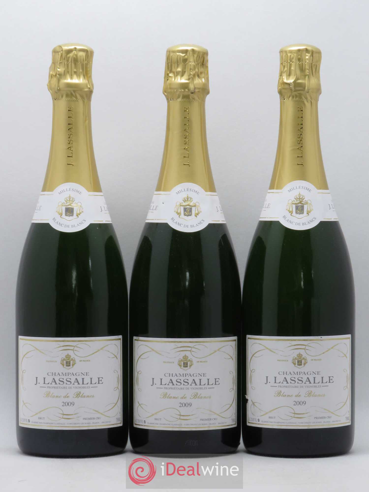 Champagne Blanc de blancs Jacques Lassalle 2009 - Posten von 3 Flaschen - 0