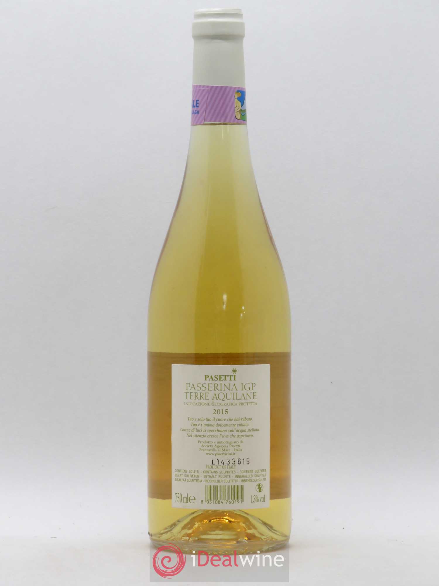 Italie Passerina IGP Terre Aquilane Passetti (sans prix de réserve) 2015 - Posten von 1 Flasche - 1