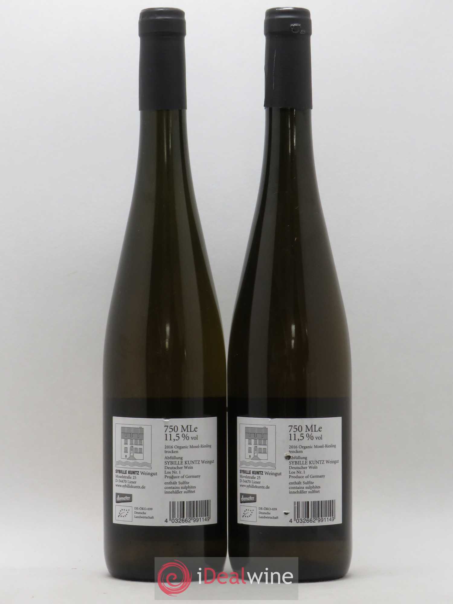 Allemagne Mosel-Saar Riesling Trocken organic Sibille Kuntz (sans prix de réserve) 2016 - Posten von 2 Flaschen - 1