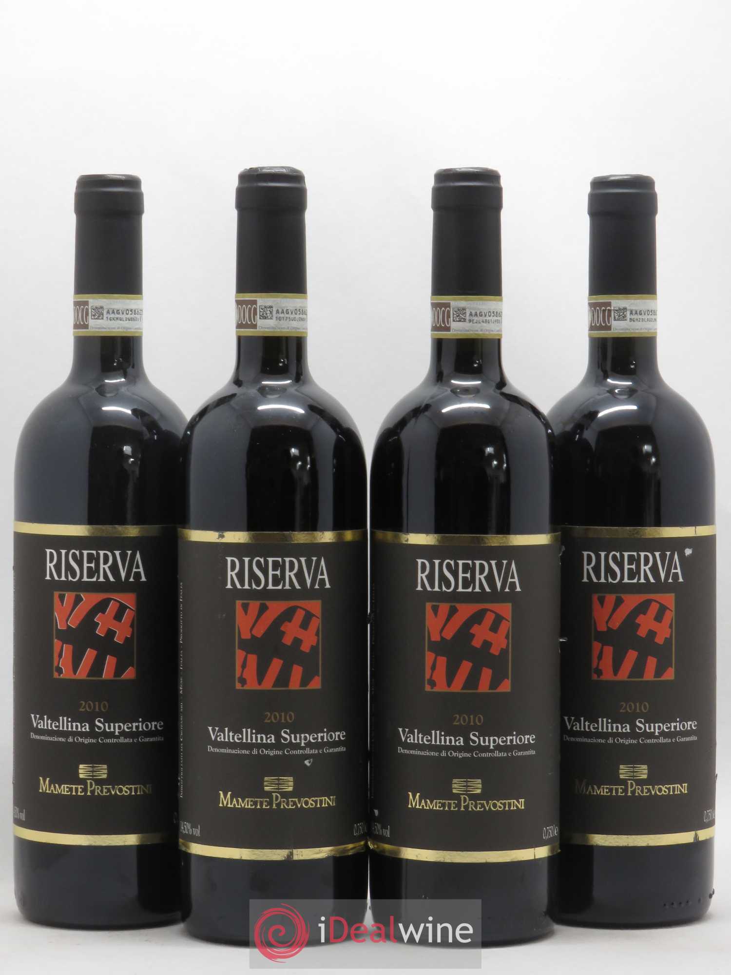 Italie Riserva DOCG Valtellina Superiore Prevostini (sans prix de réserve) 2010 - Posten von 4 Flaschen - 0