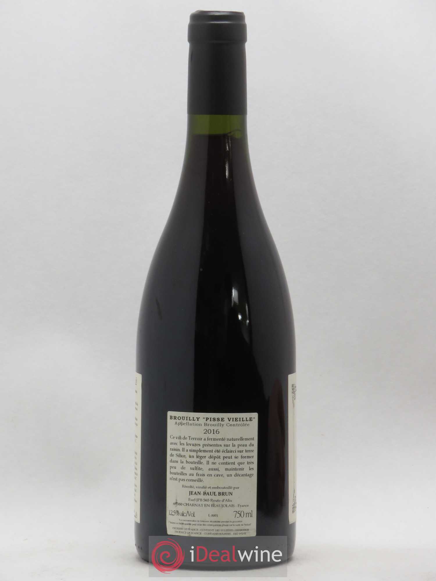 Brouilly Pisse Vieille Jean-Paul Brun (sans prix de réserve) 2016 - Lot de 1 bouteille - 1