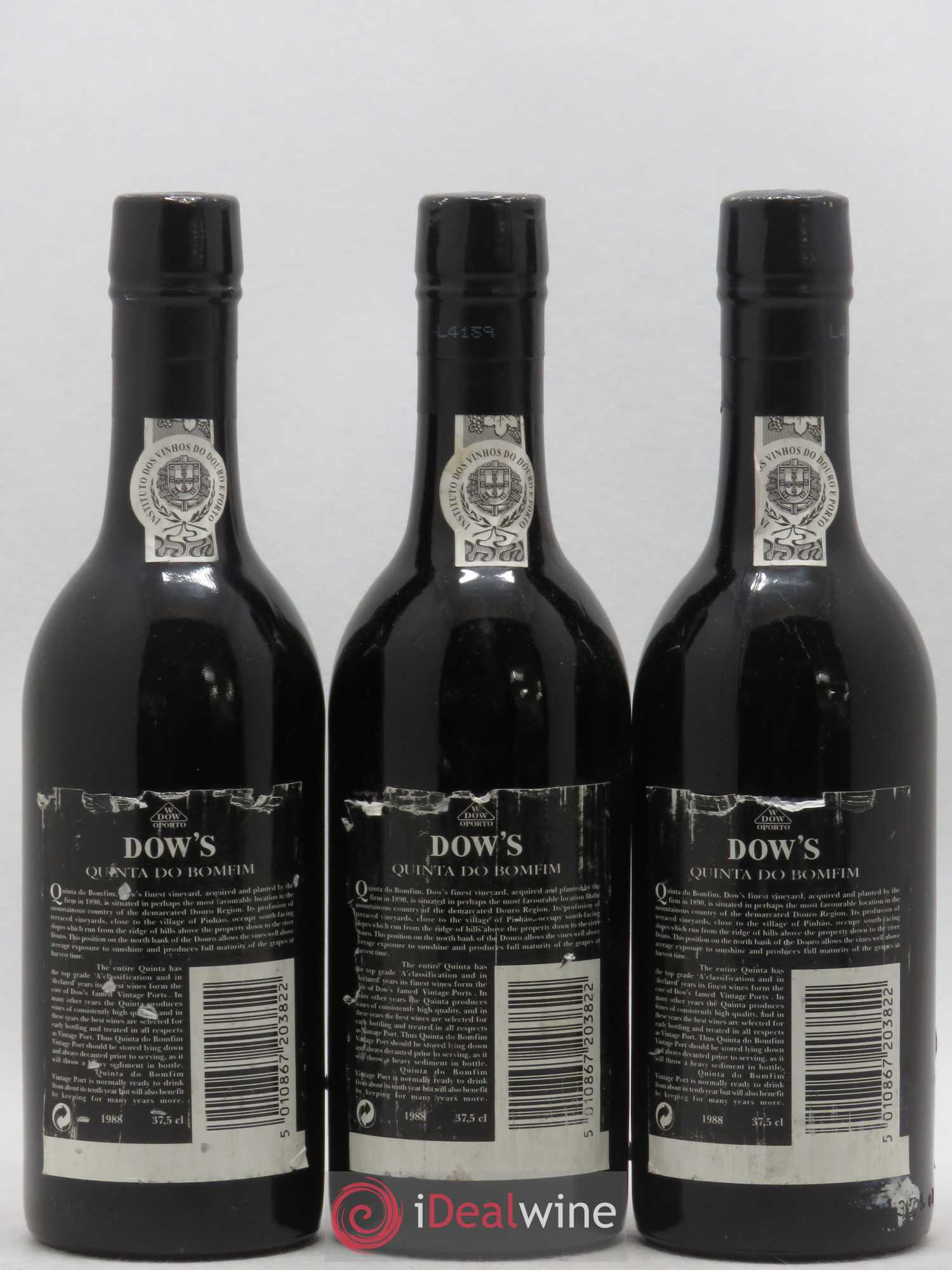 Portugal Dows Quinta Do Bomfim (sans prix de réserve) 1988 - Posten von 3 Demi-Flaschen - 1