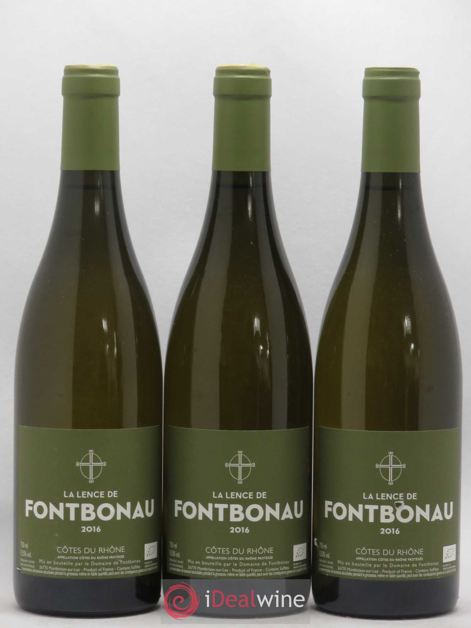 Côtes-du-Rhône La Lence de Fontbonau (sans prix de réserve) 2016 - Posten von 3 Flaschen - 0