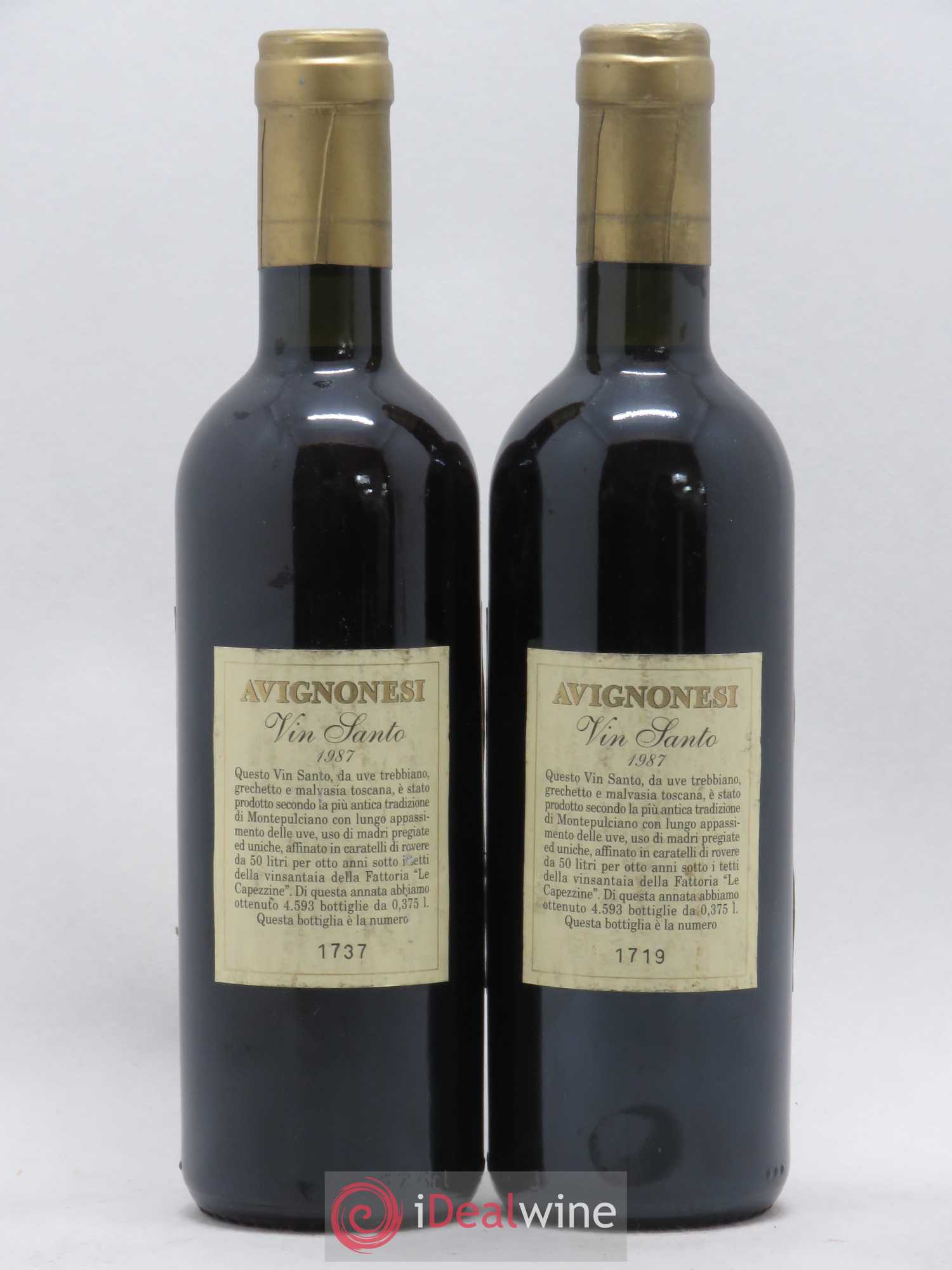 Italie Avignonesi Vin Santo (sans prix de réserve) 1987 - Posten von 2 Demi-Flaschen - 1