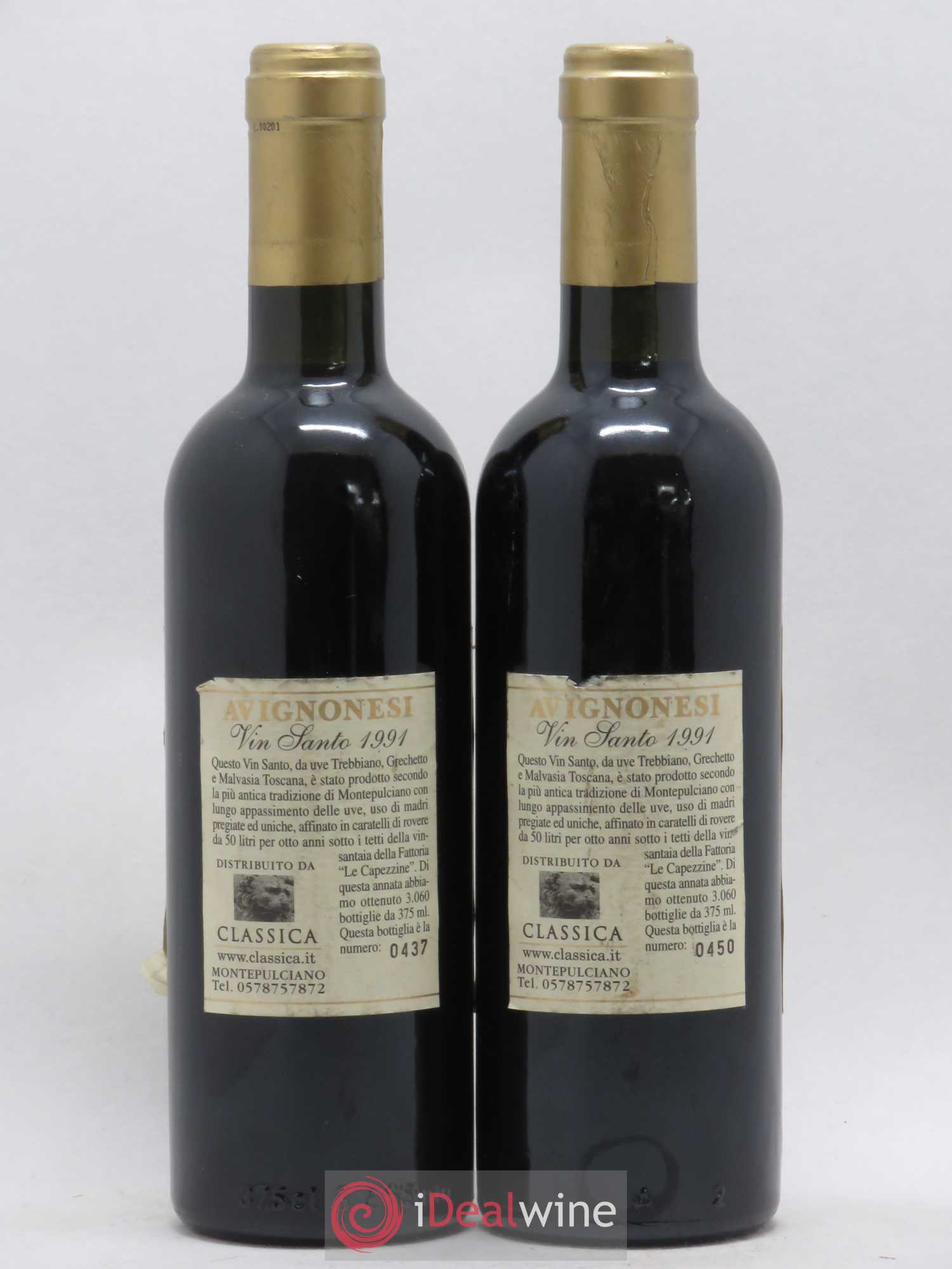 Italie Avignonesi Vin Santo 1991 - Posten von 2 Demi-Flaschen - 1