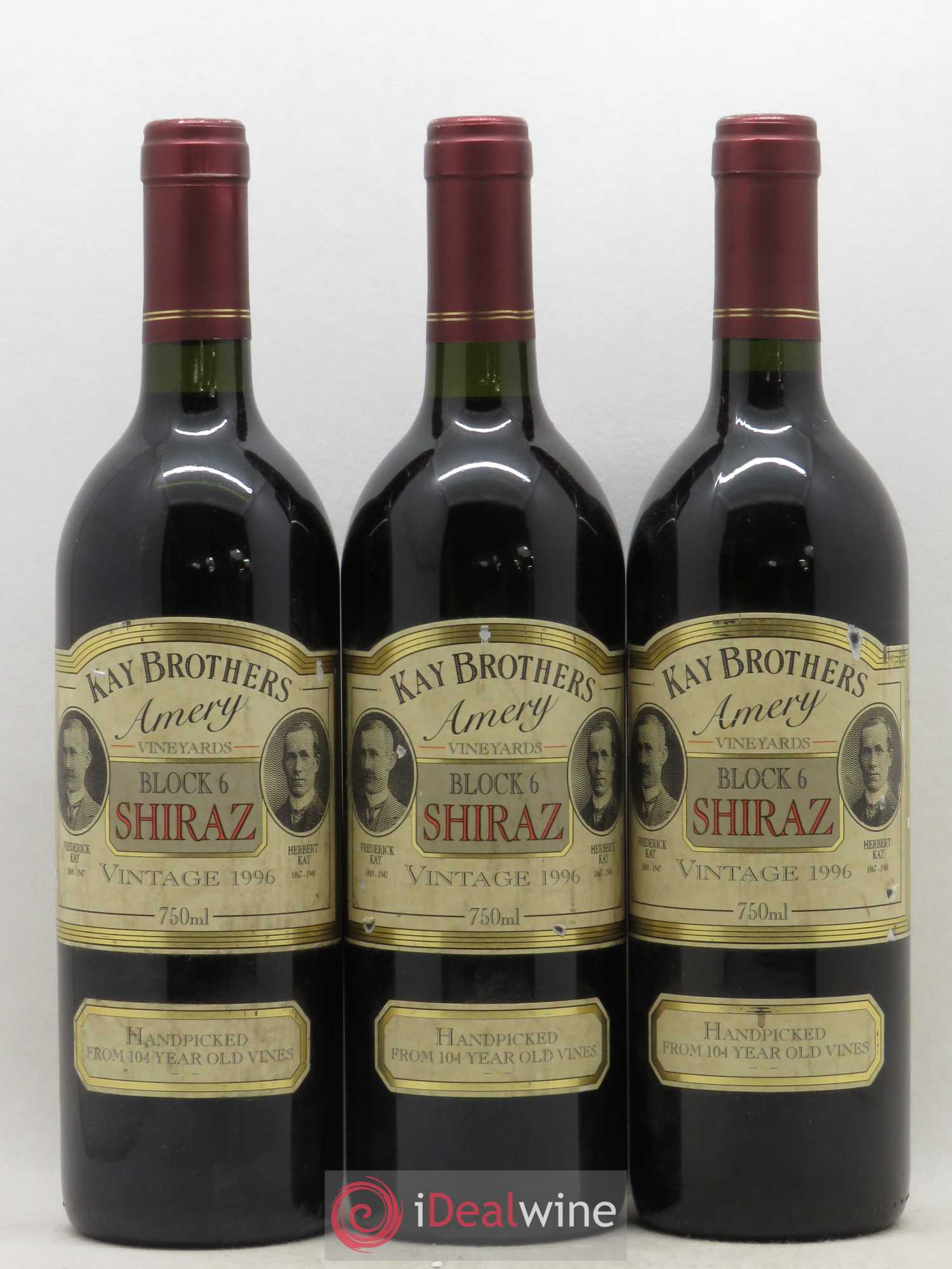Australie Kay Brothers Block 6 Shiraz 1996 - Posten von 3 Flaschen - 0