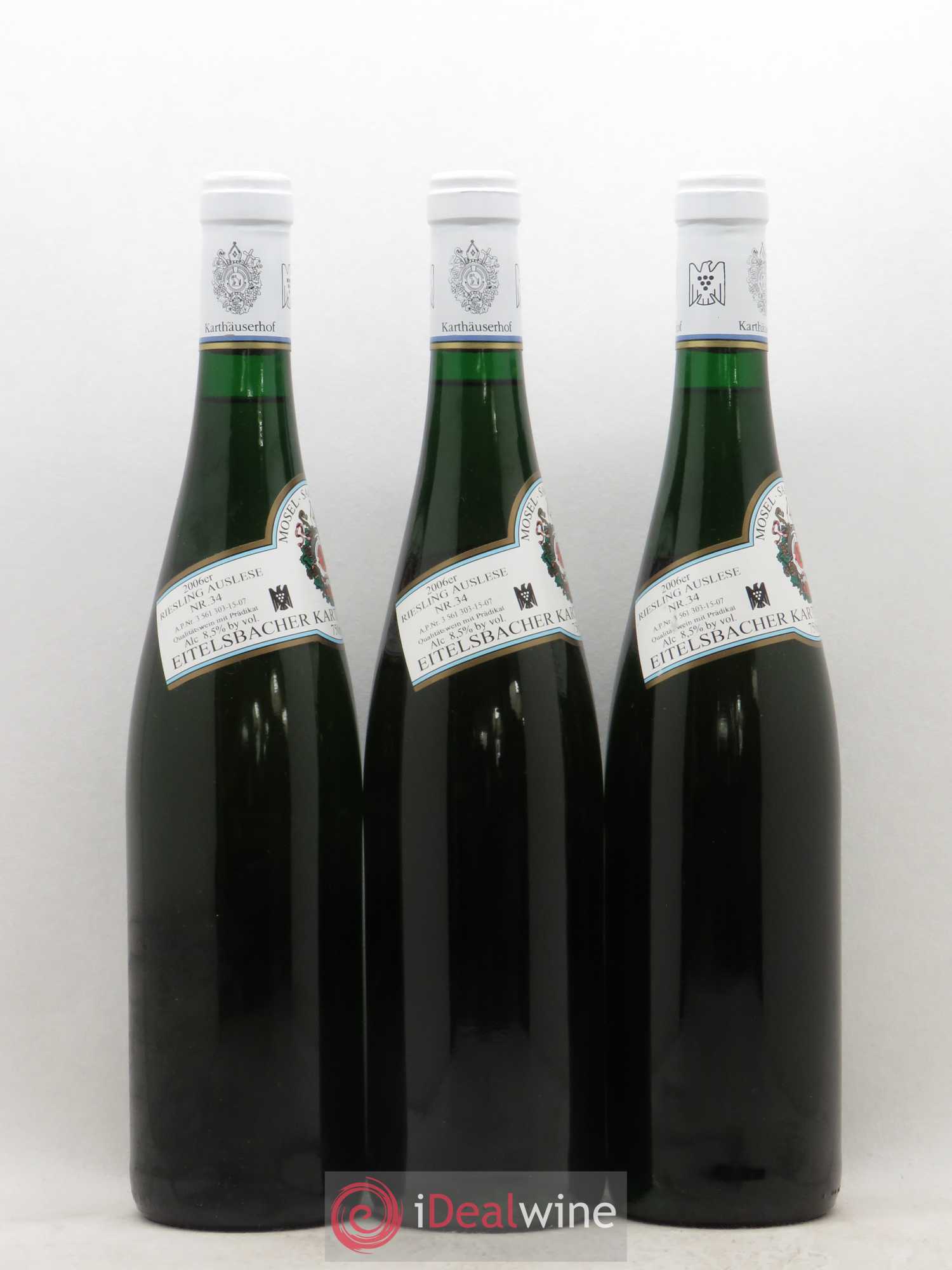 Allemagne Mosel-Saar Riesling Eitelsbacher Karthauserhofberg Auslese (sans prix de réserve) 2006 - Posten von 3 Flaschen - 1