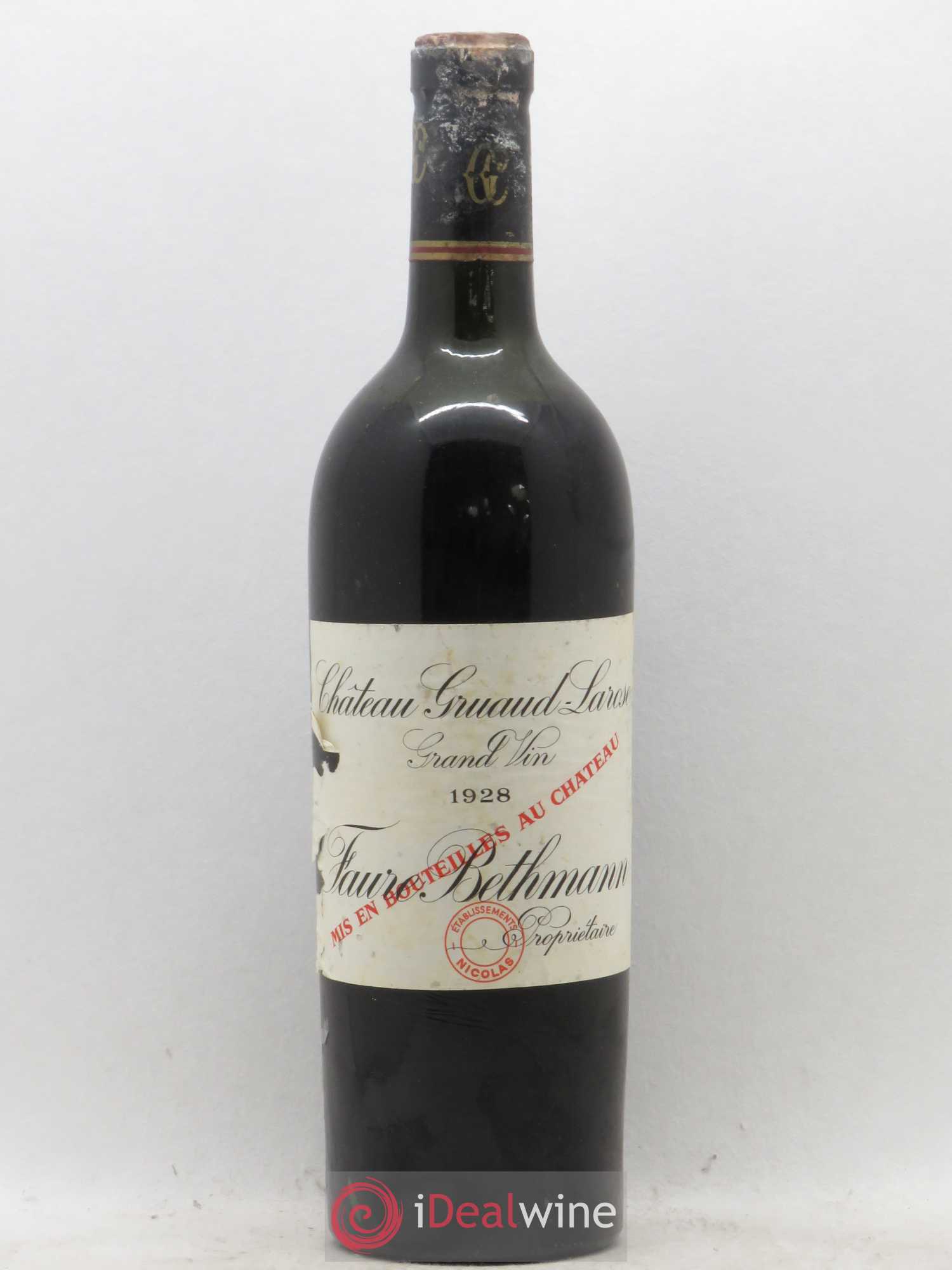 Château Gruaud Larose 2ème Grand Cru Classé 1928 - Lot de 1 bouteille - 0