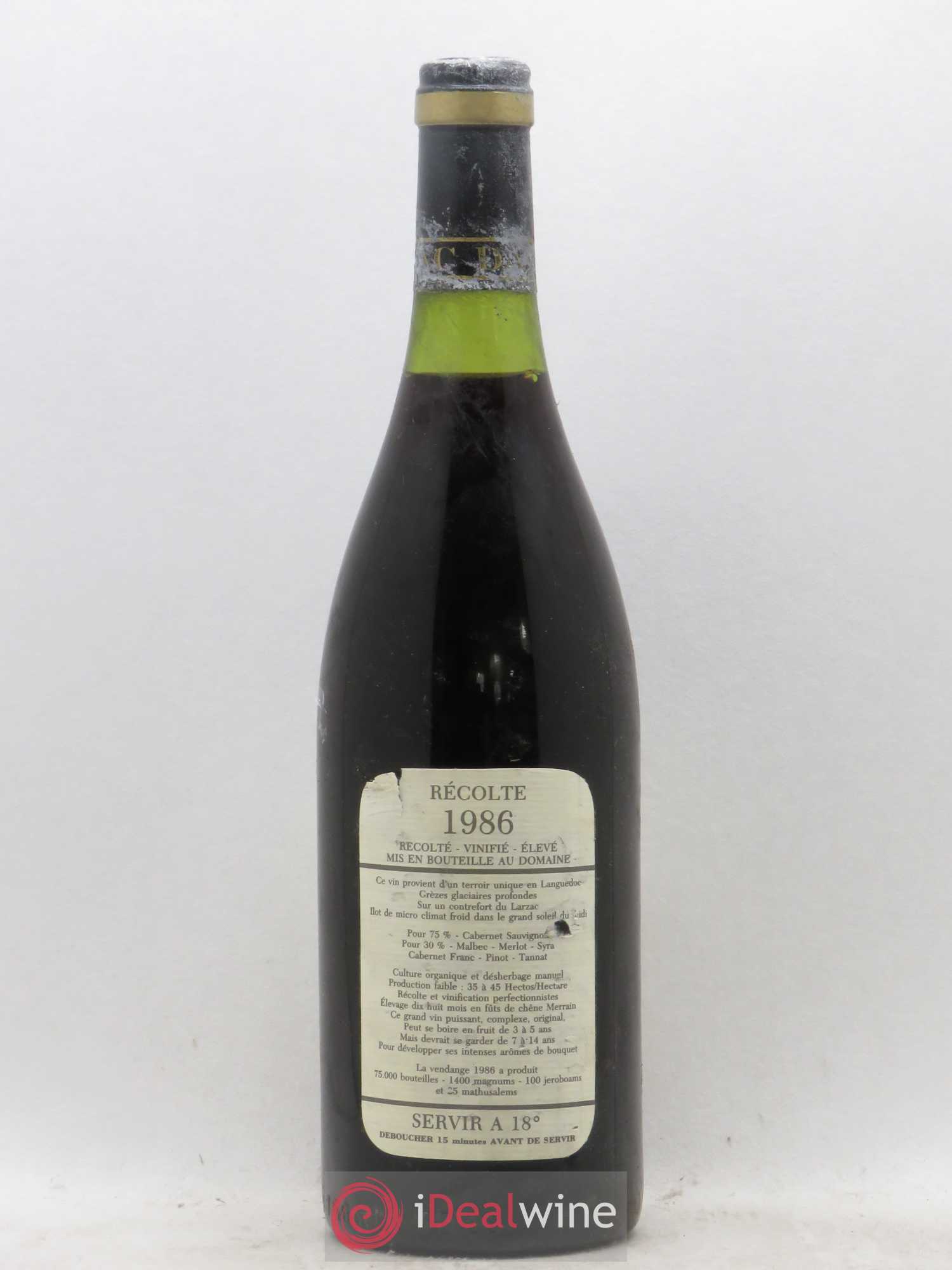 Saint-Guilhem-le-Désert - Cité d'Aniane Mas Daumas Gassac Famille Guibert de La Vaissière (sans prix de réserve) 1986 - Lot de 1 bouteille - 1
