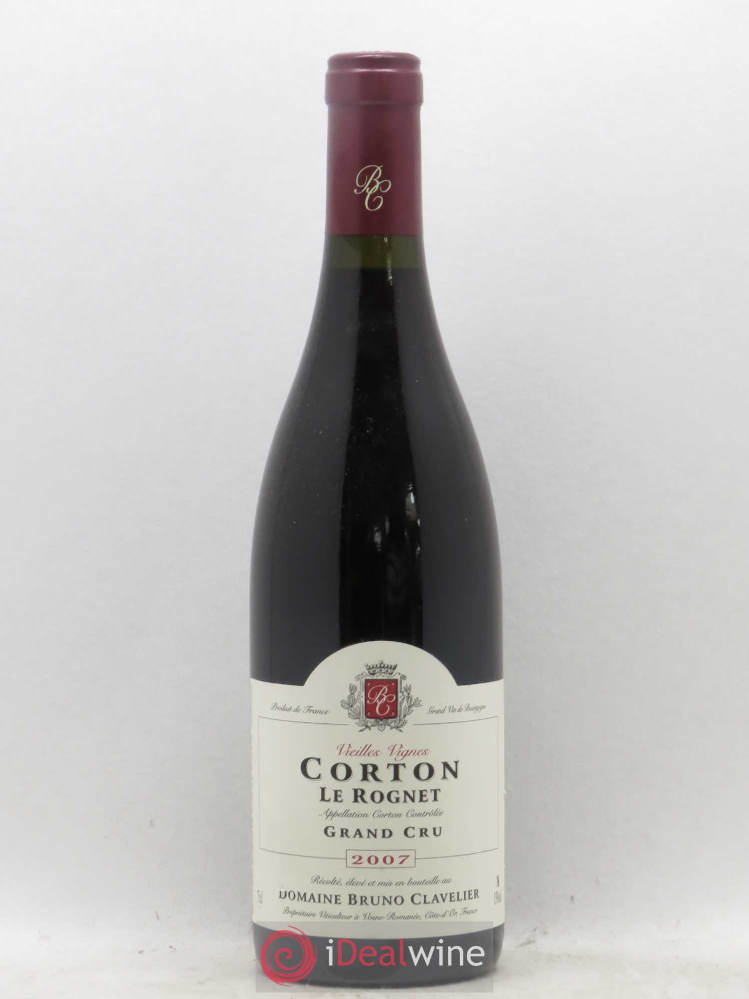 Corton Grand Cru Le Rognet Vieilles Vignes Bruno Clavelier 2017 - Lot de 1 bouteille - 0