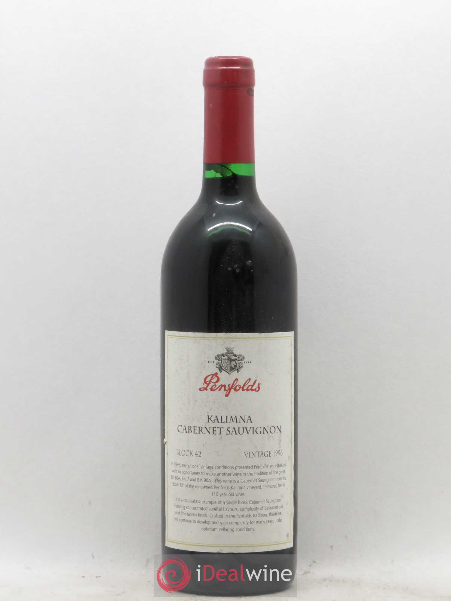 Australie Penfolds Kalimna Cabernet Sauv Block 42 1996 - Posten von 1 Flasche - 0