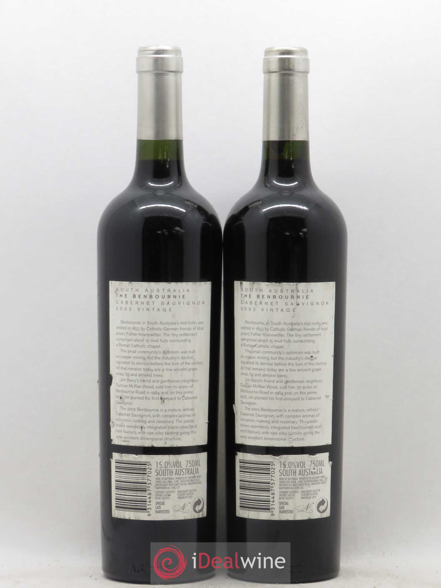 Australie The Benbournie Cabernet Sauvignon Jim Barry (sans prix de réserve) 2002 - Posten von 2 Flaschen - 1