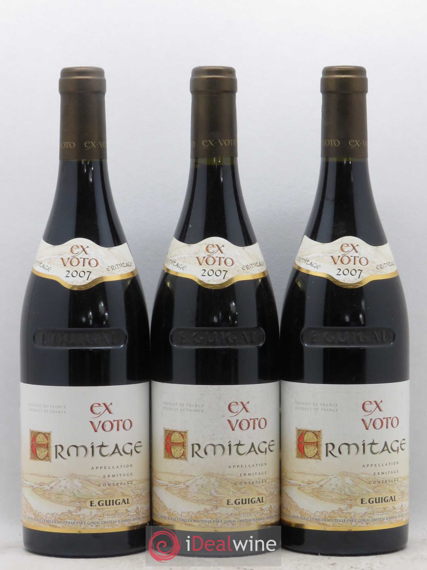 Ermitage Ex Voto Guigal (sans prix de réserve) 2007 - Lot de 3 bouteilles - 0